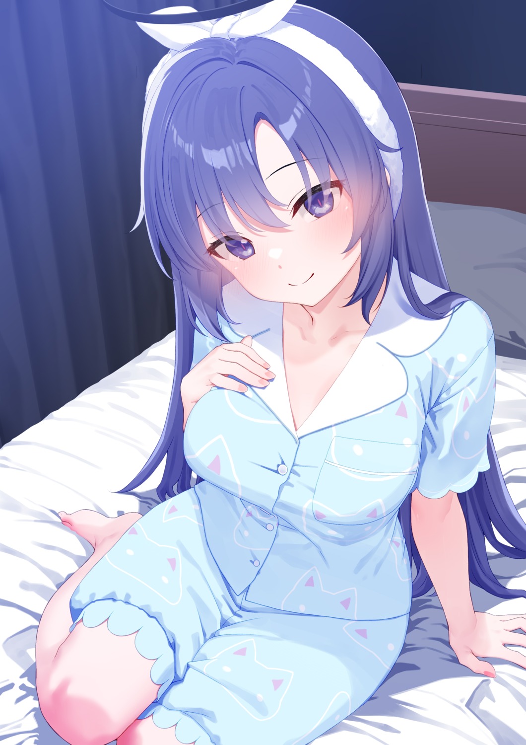 blue_archive, halo, hayase_yuuka, pajama, prophecy_(rakuichimonji)