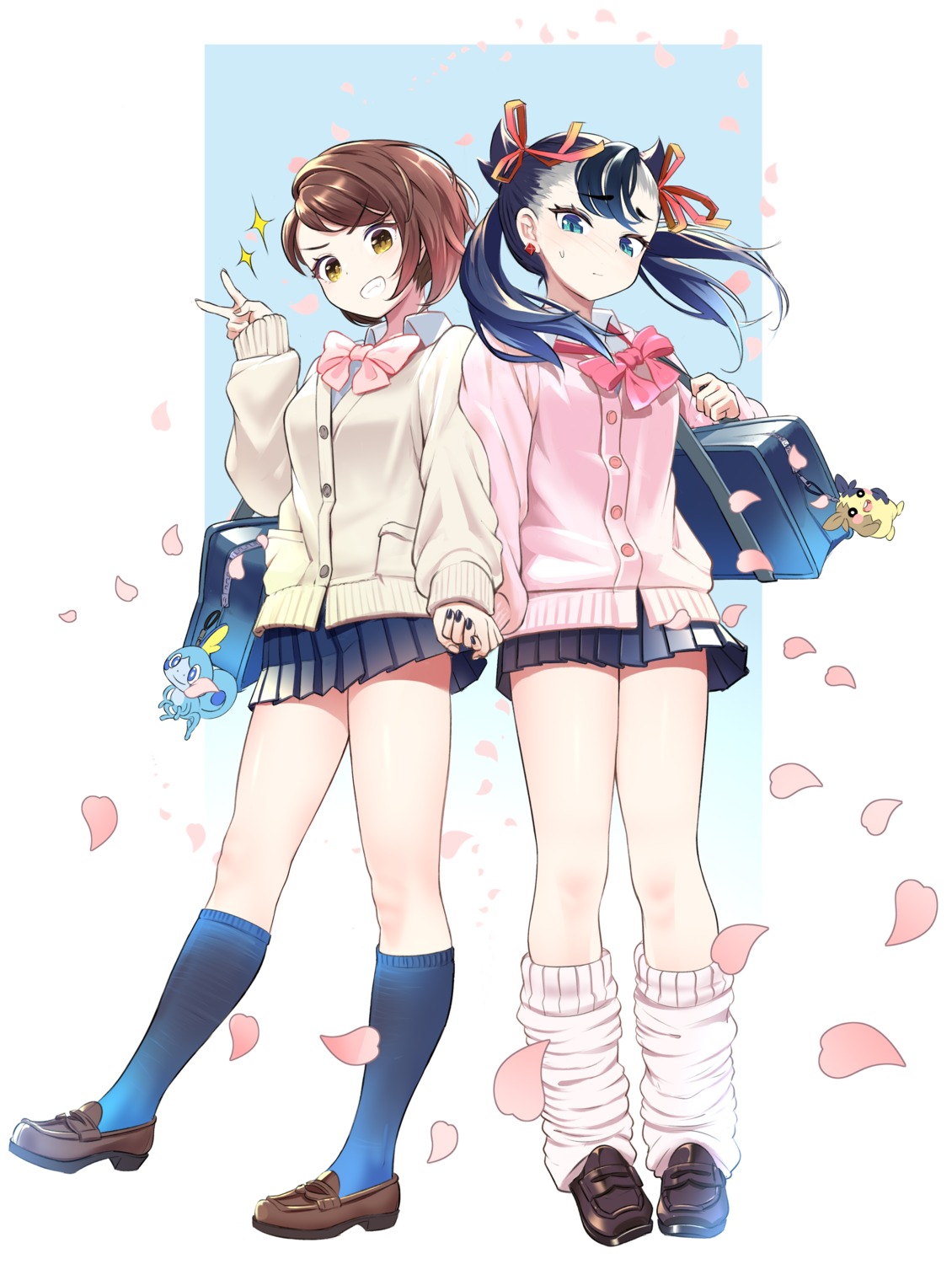 mary_(pokemon), morpeko, pokemon, pokemon_swsh, seifuku, sobble, sweater, tm_(hanamakisan)