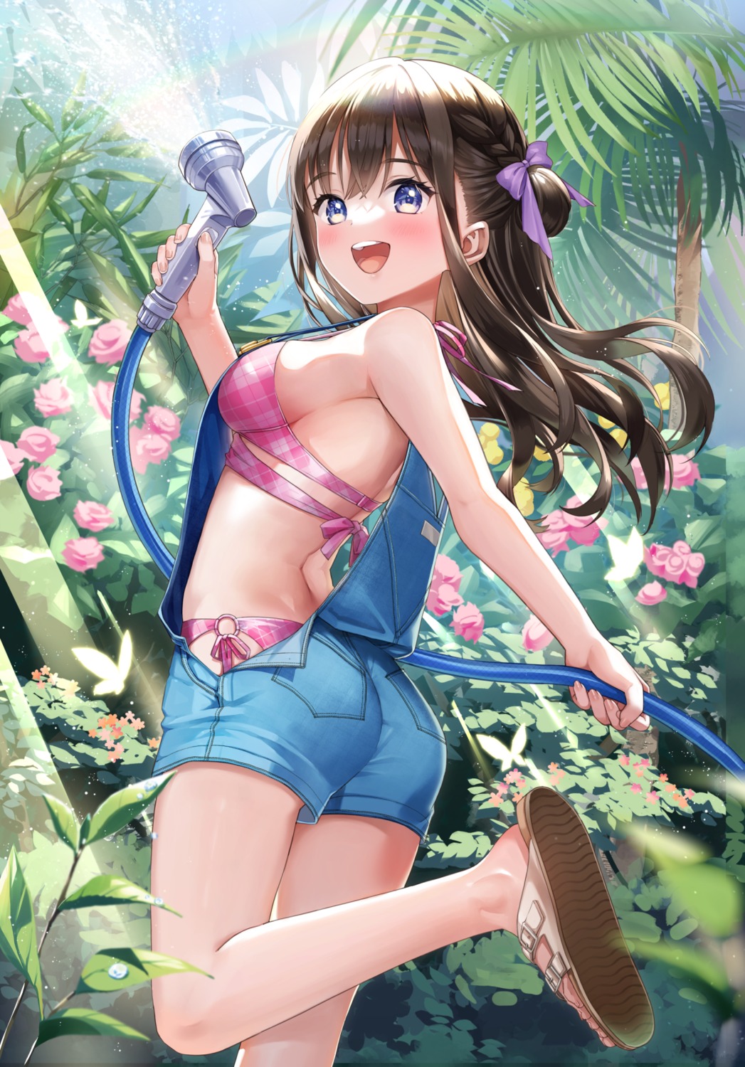 ass, bikini, matsuzaki_miyuki, overalls, swimsuits