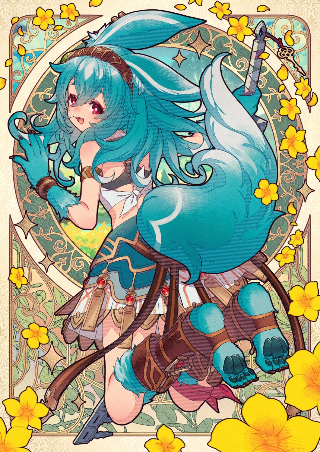 animal_ears, atelier, atelier_yumia, kamui_natsuki, koei_tecmo, lenja, sword, tail