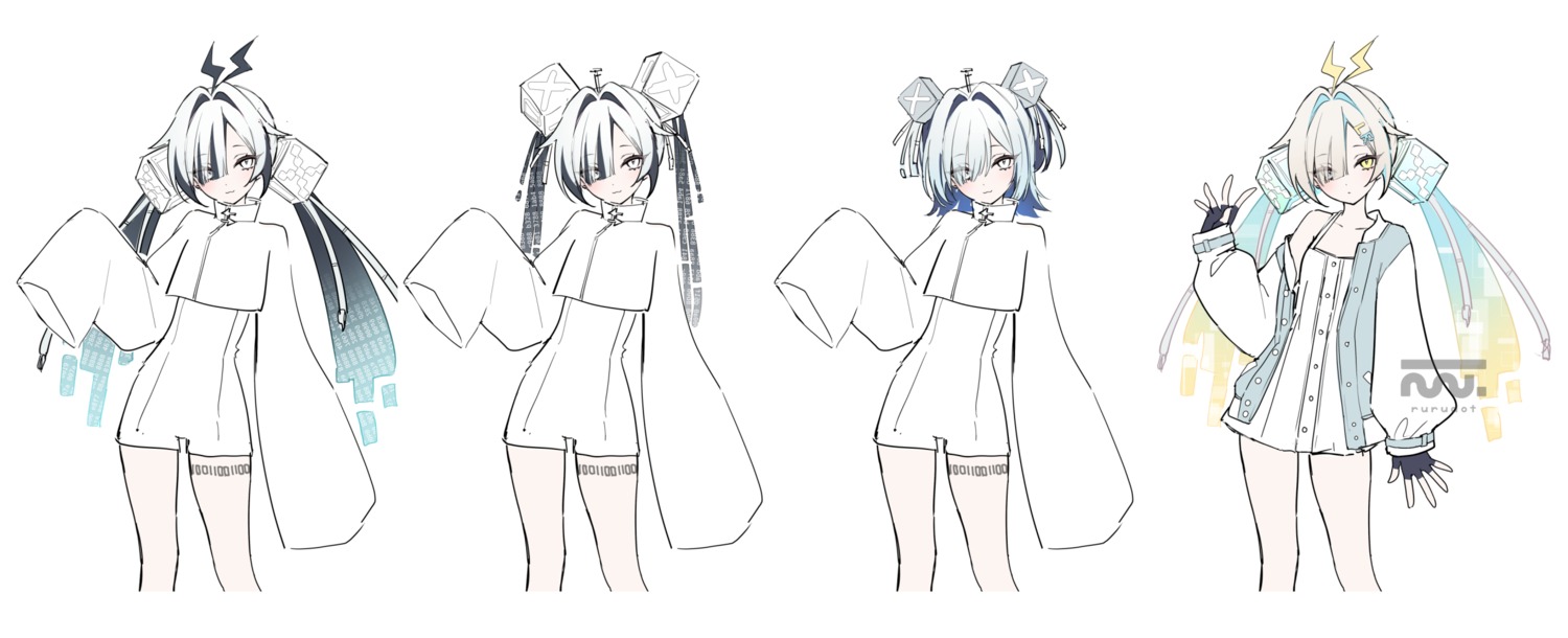 character_design, heterochromia, leur_(voisona), rurudo, sketch, tattoo