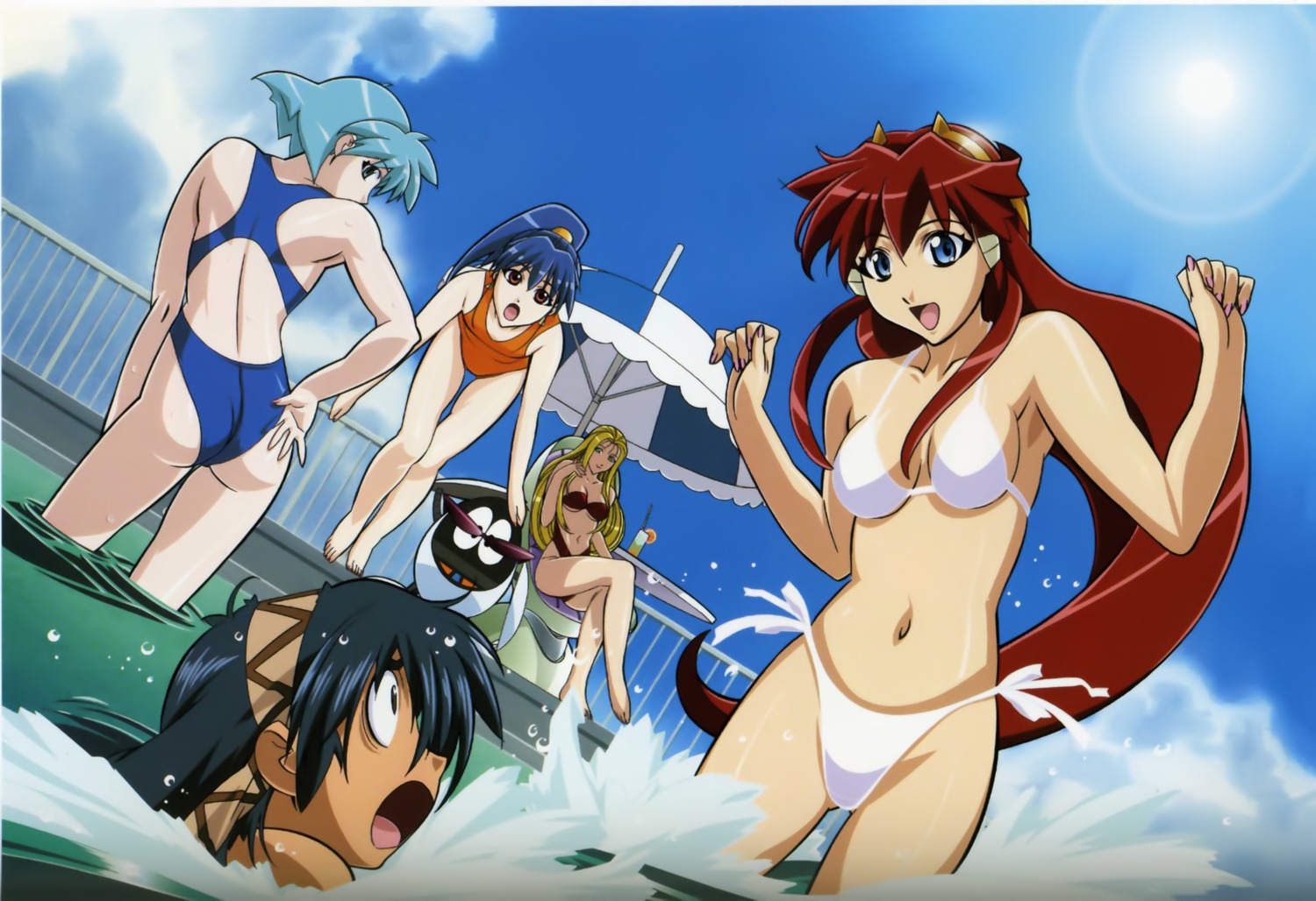 bikini, binding_discoloration, cleavage, dita_liebely, hibiki_tokai, meia_gisborn, misty_cornwell, pyoro, swimsuits, vandread