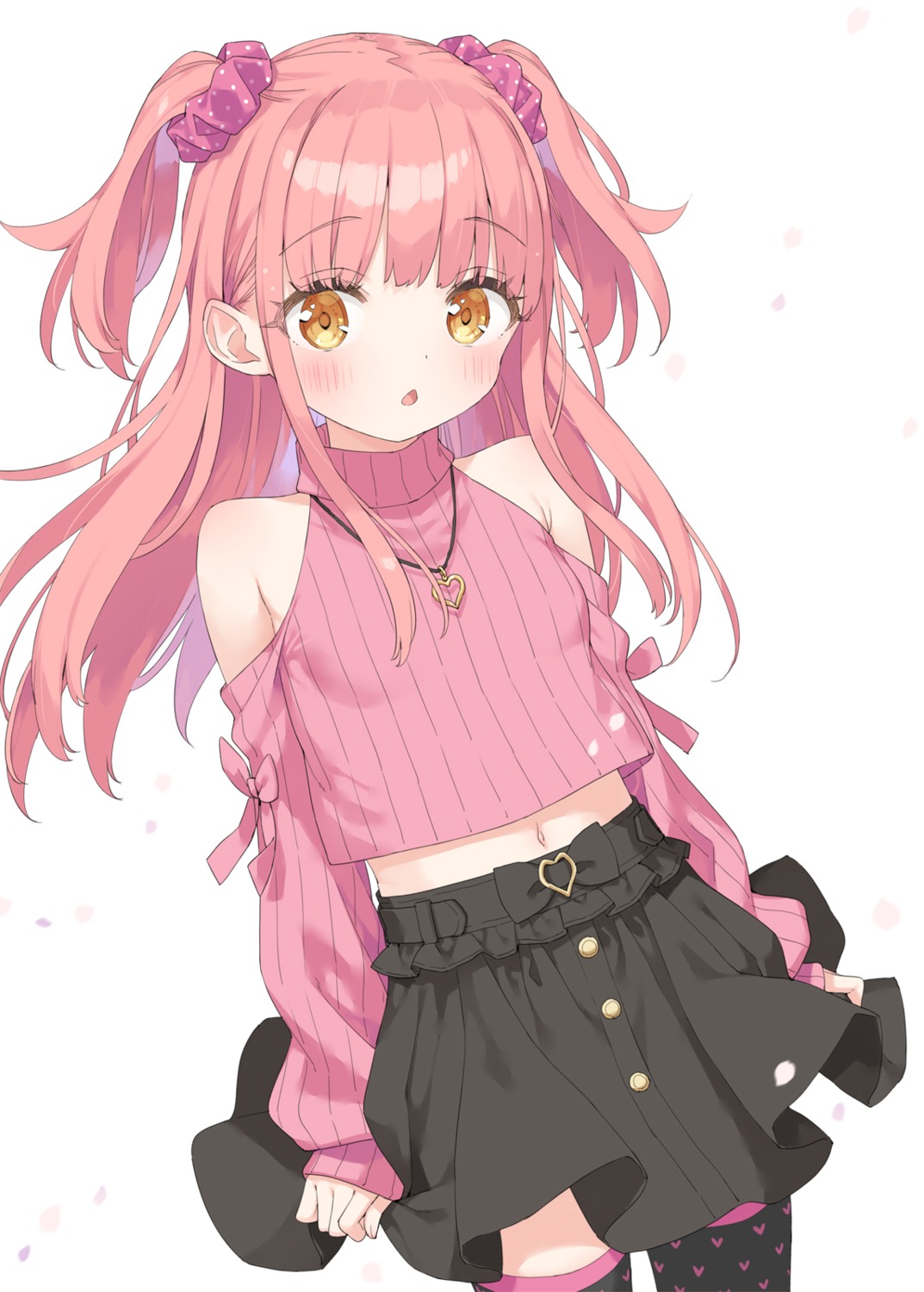 kani_biimu, mikane_sebiri, sweater, thighhighs