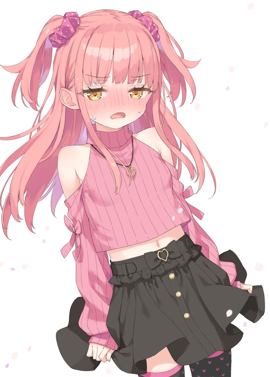 kani_biimu, mikane_sebiri, sweater, thighhighs