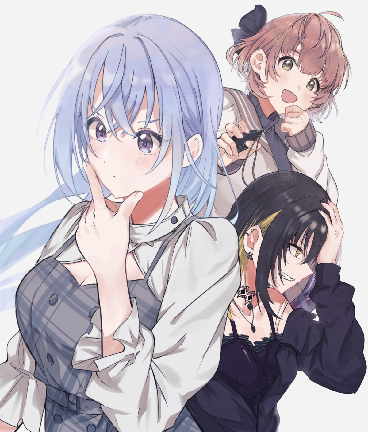 cleavage, dress, hanetsuka, ikaruga_luca, ikuta_haruki, suzuki_hana, sweater, the_idolm@ster
