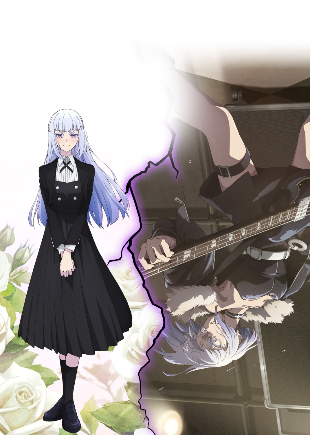 garter, guitar, no_bra, rock_wa_lady_no_tashinami_deshite, seifuku, shiraya_tamaki, tagme