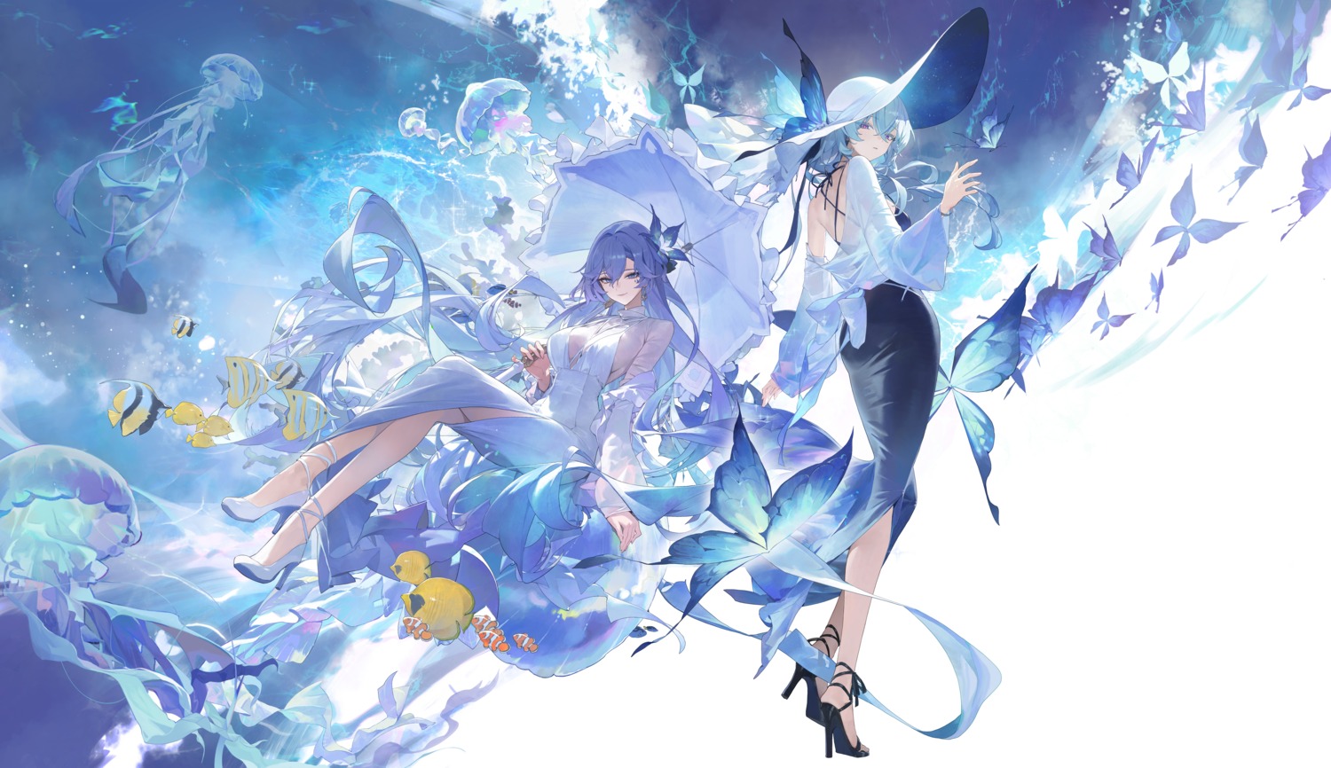 cantarella, detexted, dress, heels, modare, see_through, shorekeeper, tattoo
