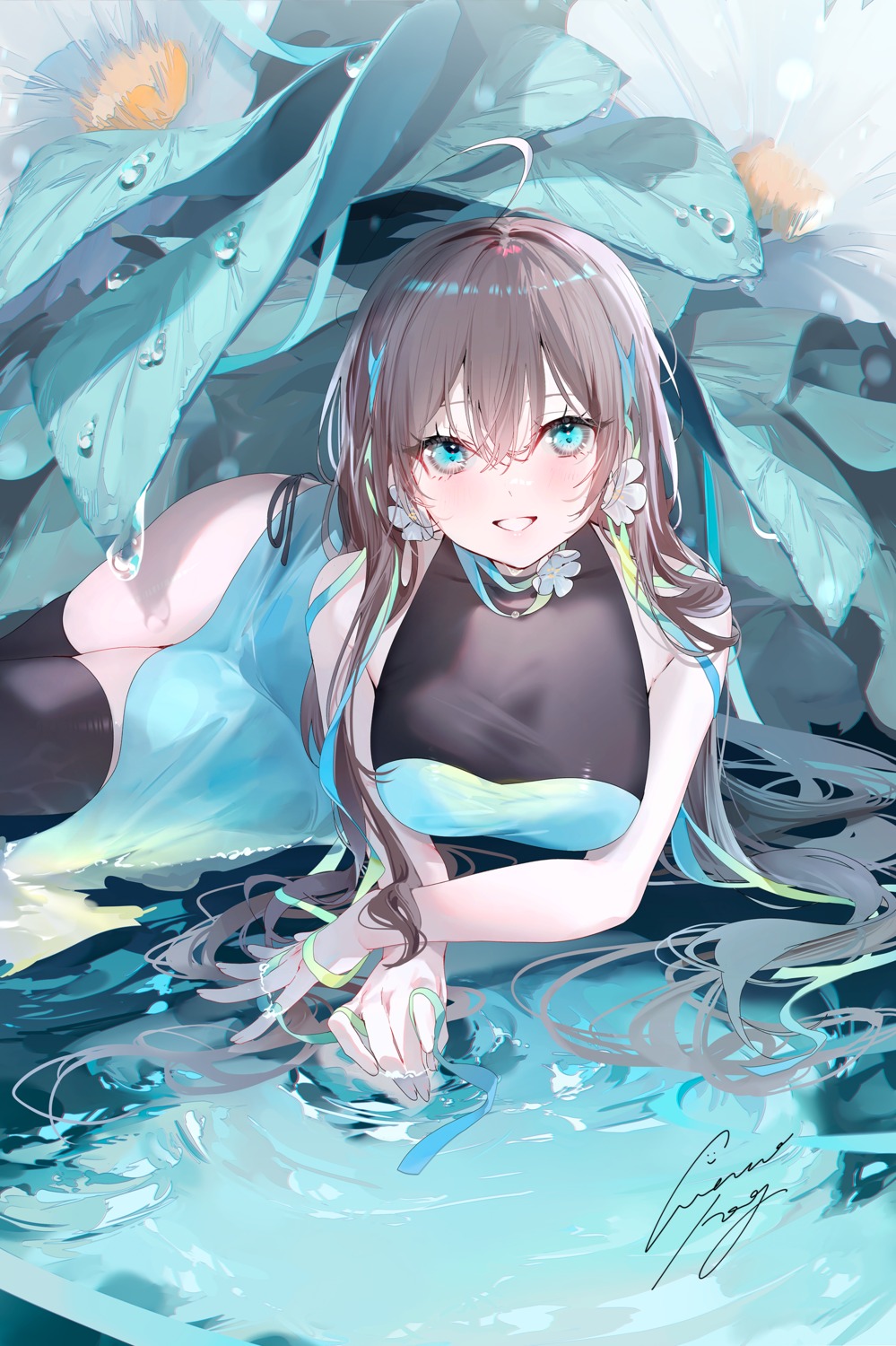 cropped, miwano_rag, see_through, thighhighs, wet