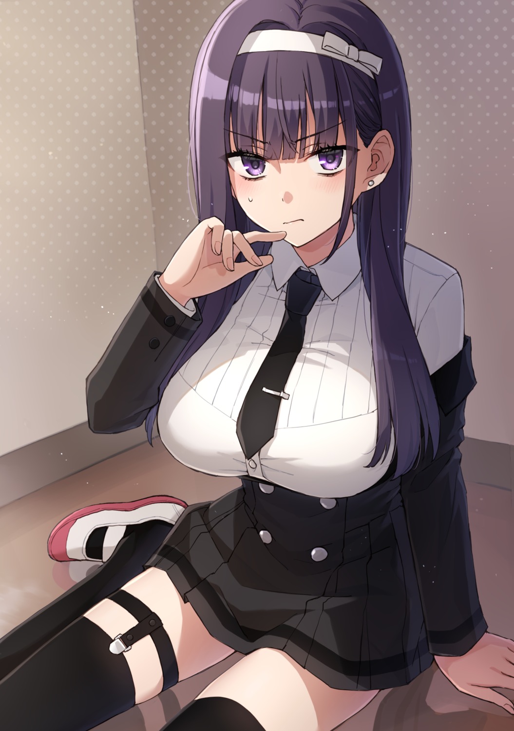 garter, majigawa!_-mahou_shoujo_no_kigurumi-, ougami_shiki, seifuku, somechime_(sometime1209), stockings, thighhighs