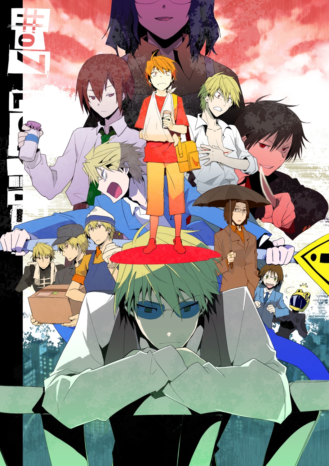 celty_sturluson, durarara!!, heiwajima_kasuka, heiwajima_shizuo, kishitani_shinra, orihara_izaya, tanaka_tom