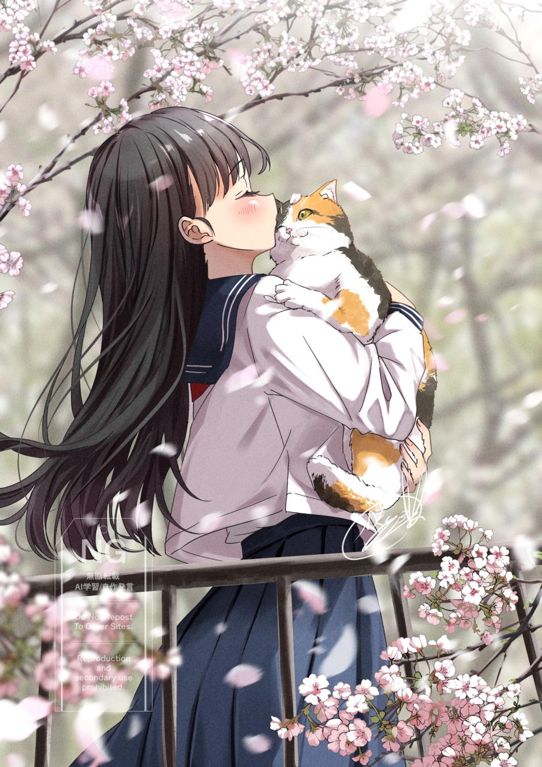 neko, official_watermark, seifuku, soragane_(banisinngurei)