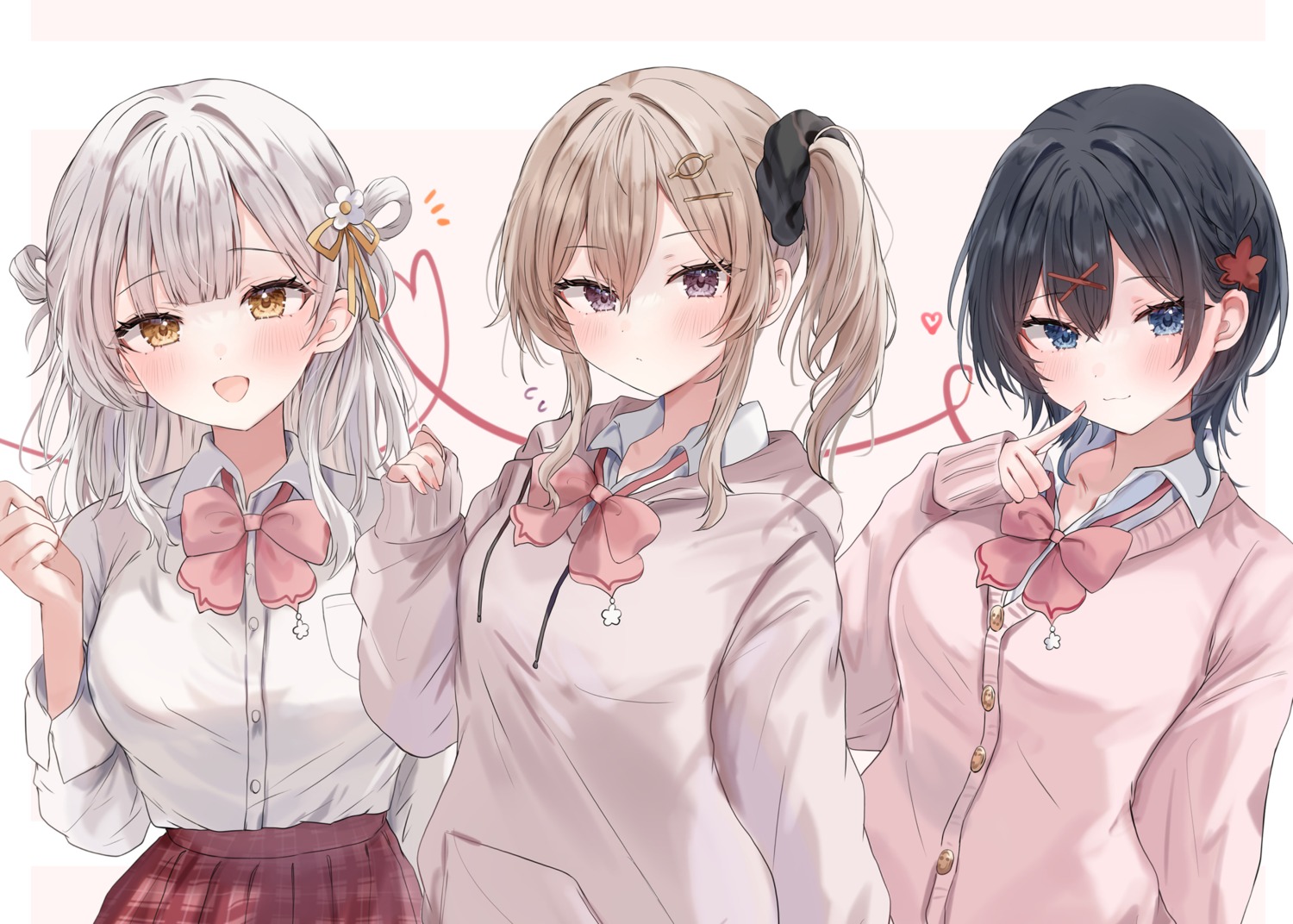 maihara_kaede, maruro, seifuku, sweater, takeuchi_yuzuri, yamashita_kurumi