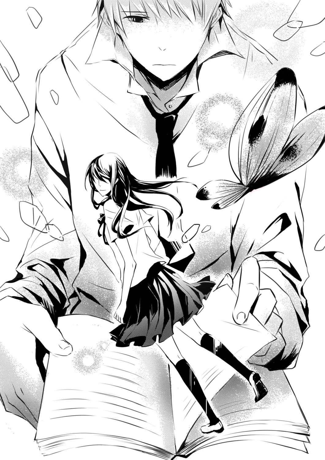 astro-g, monochrome, seifuku