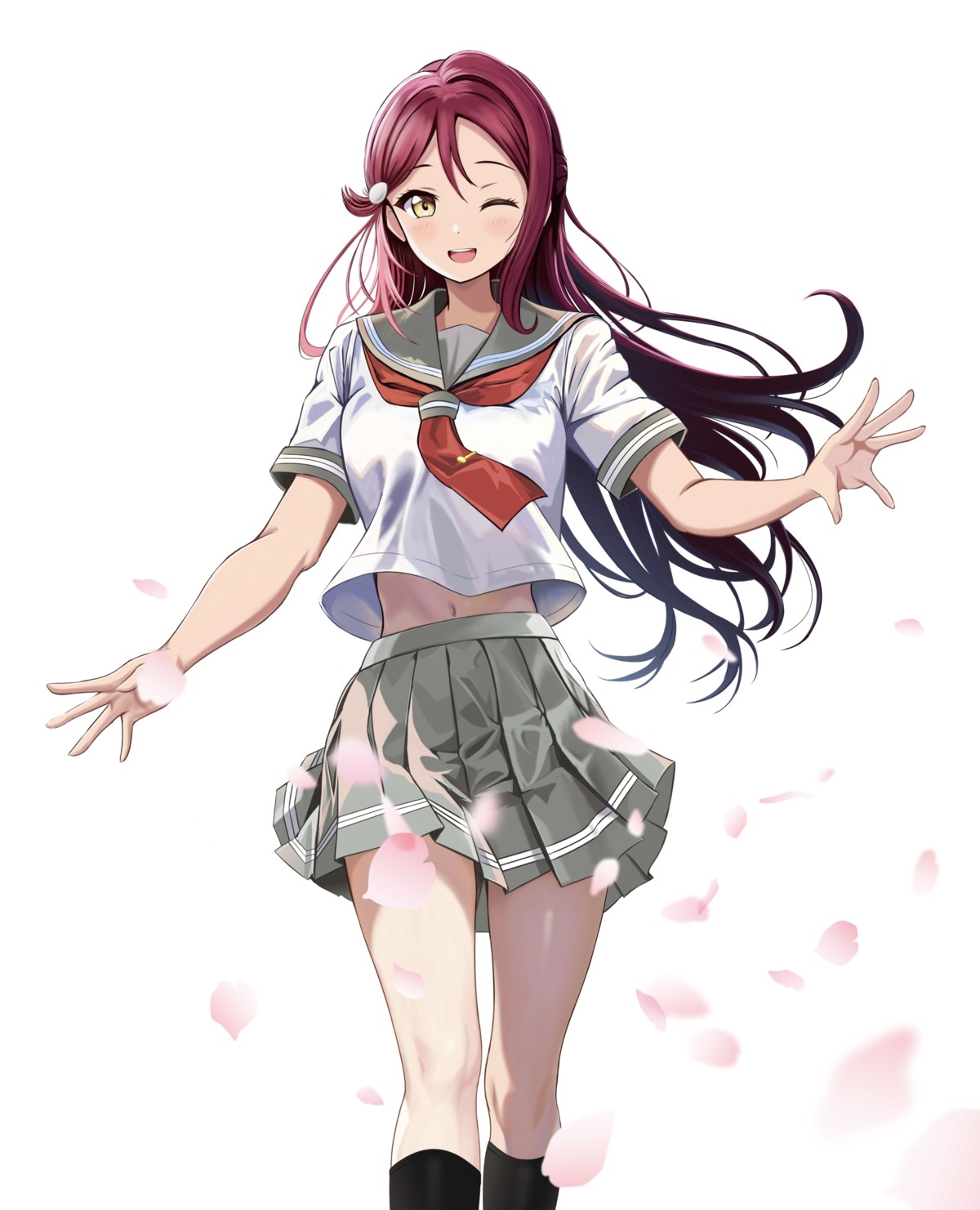 love_live!_(series), love_live!_sunshine!!, sakurauchi_riko, seifuku, skirt_lift, zaofeng