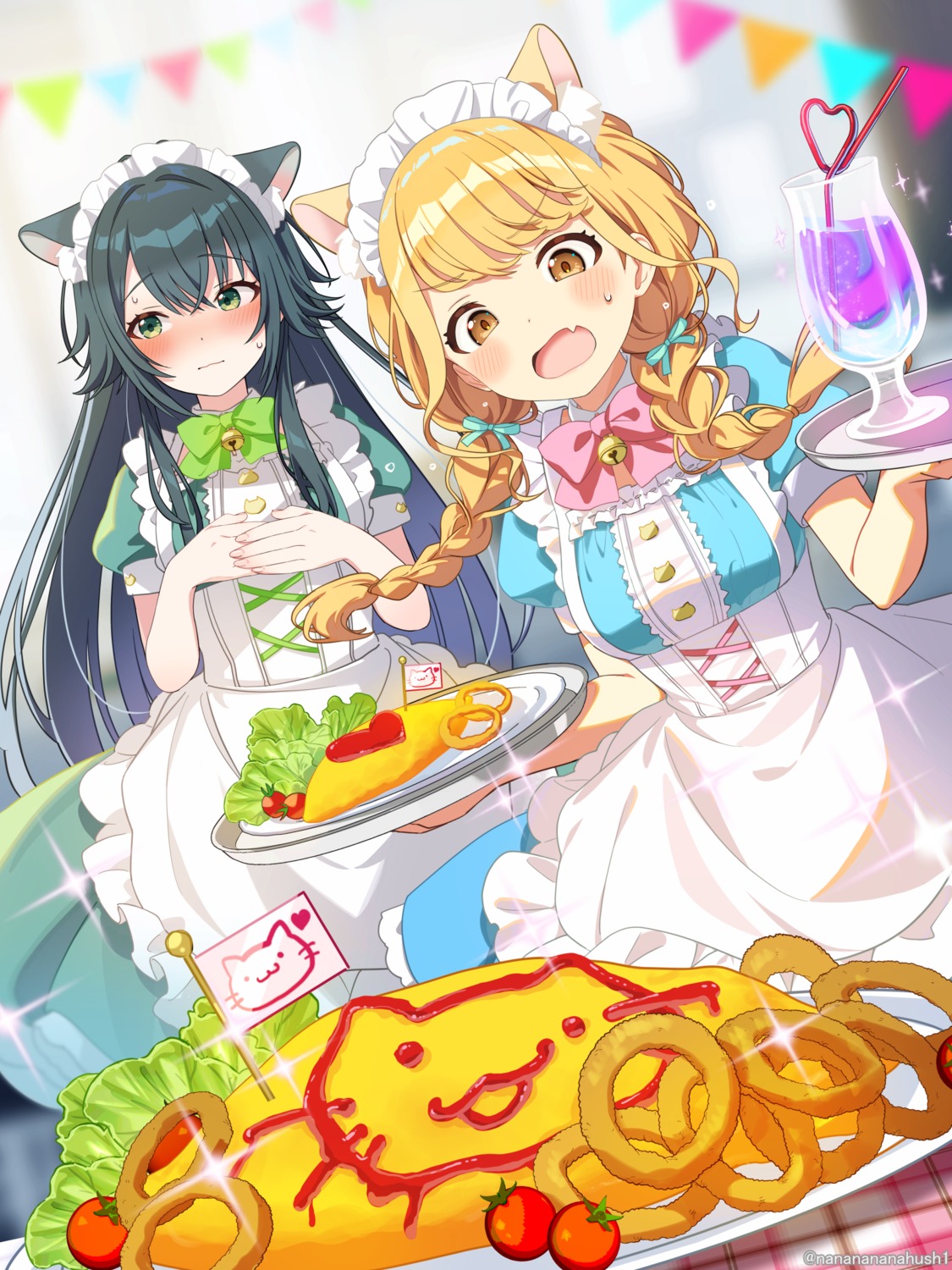 animal_ears, fujita_kotone, gakuen_idolm@ster, maid, nekomimi, sakuma_shiki, the_idolm@ster, tsukimura_temari
