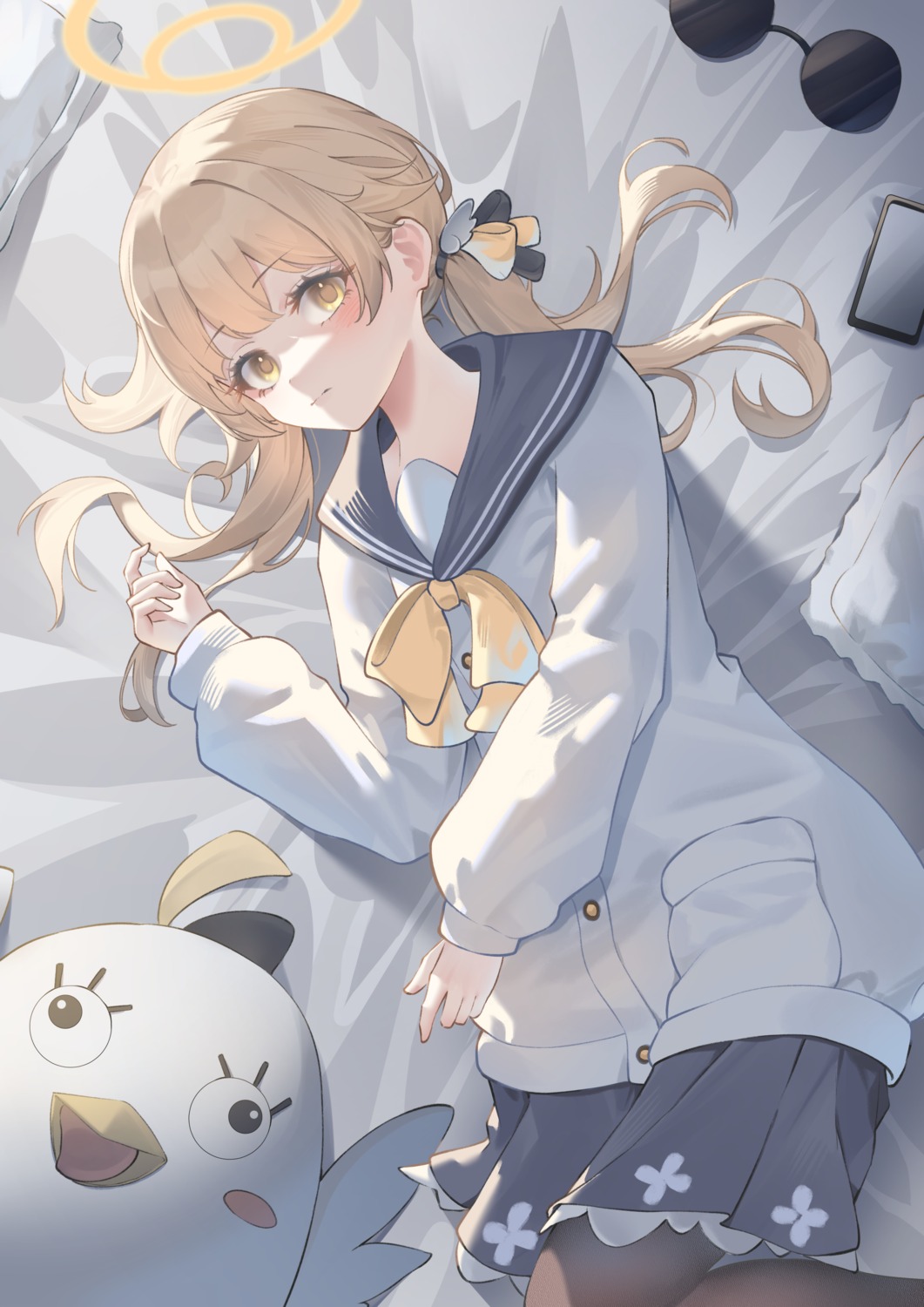 ajitani_hifumi, blue_archive, halo, pantyhose, seifuku, sweater, yuelii