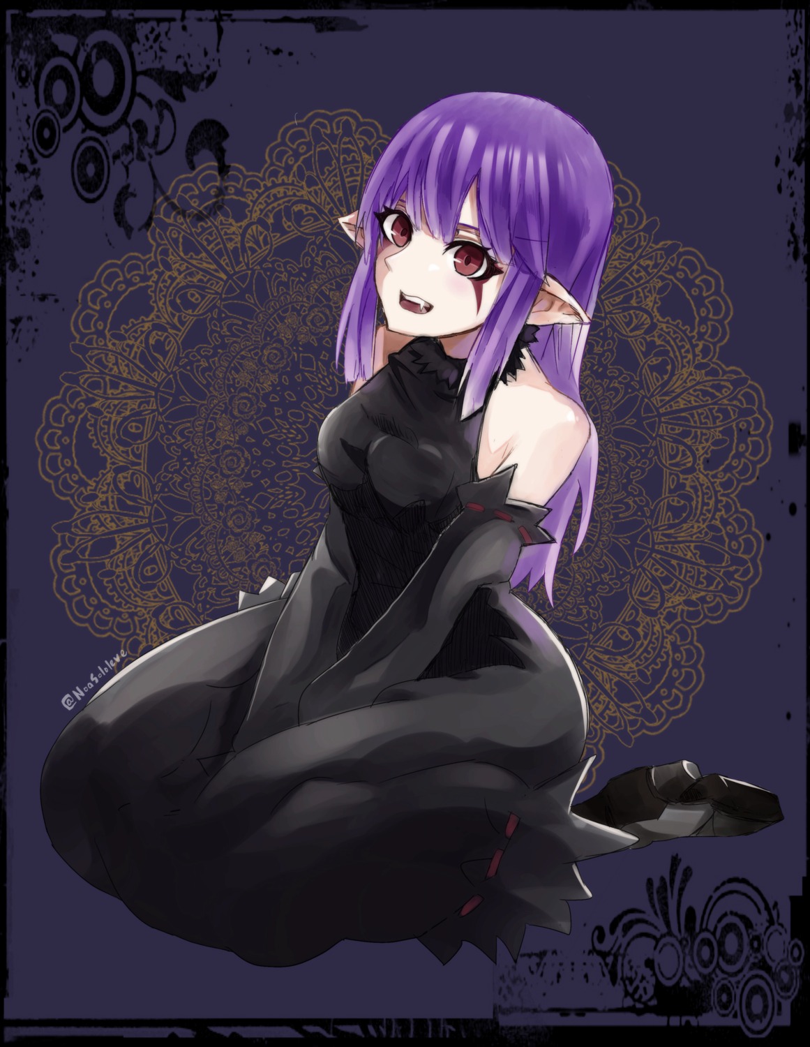 dress, esil_radiru, heels, na_honjaman_level_up, noa_(retsuhim6927), pointy_ears