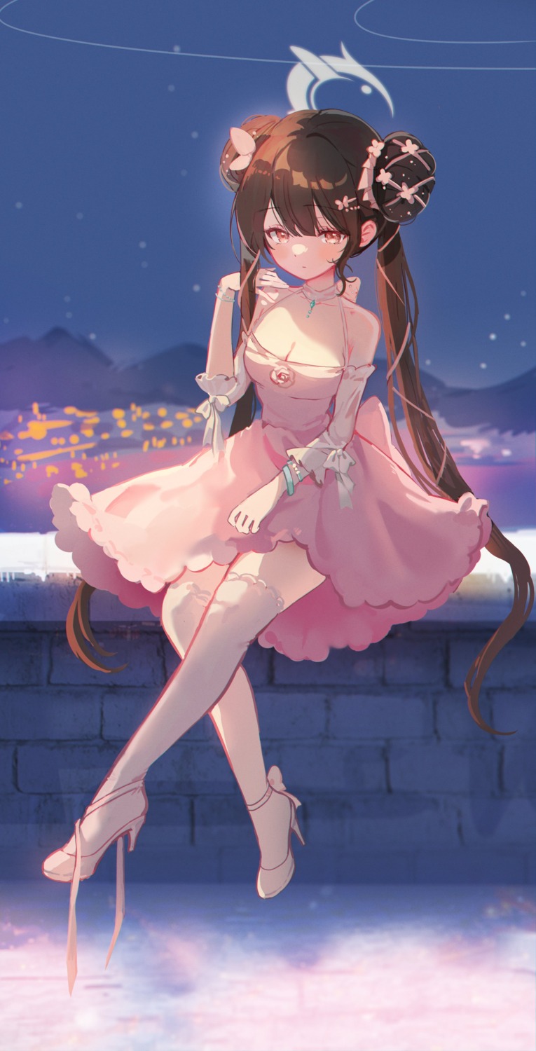 ash_(cat7evy), blue_archive, dress, halo, heels, ryuuge_kisaki, thighhighs