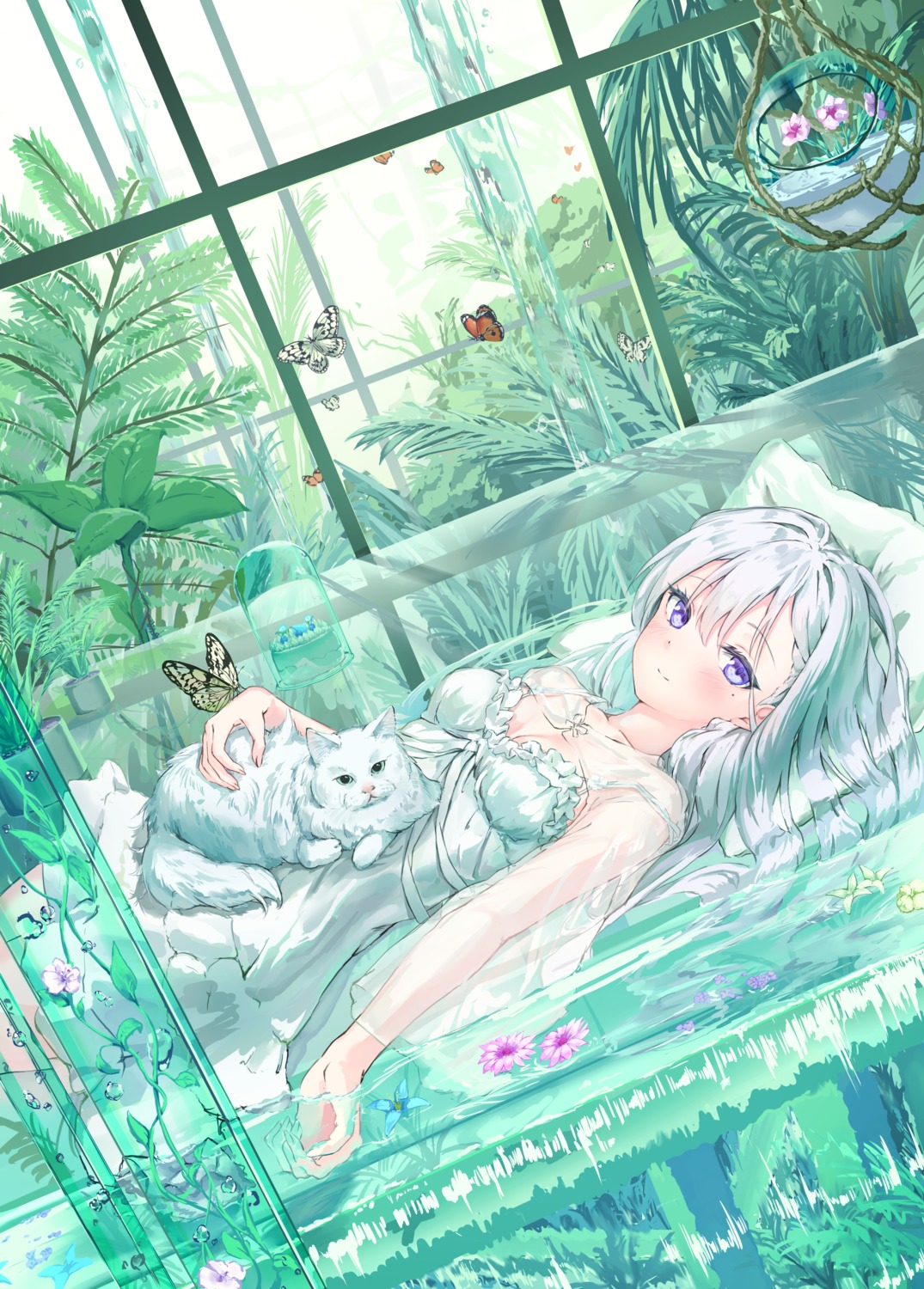 dress, neko, parfait, see_through, wet