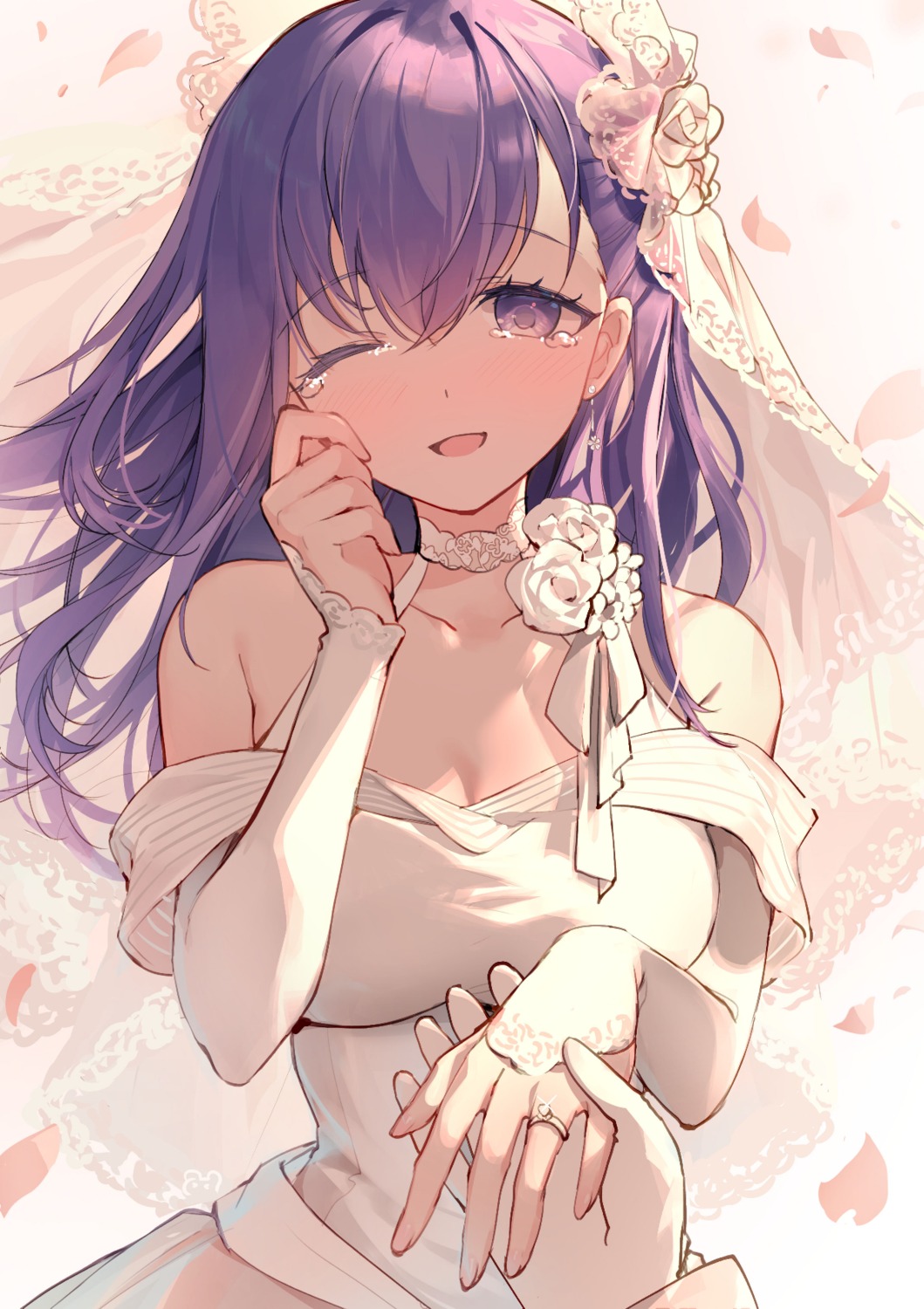 bison_cangshu, dress, fate/stay_night, matou_sakura, no_bra, wedding_dress