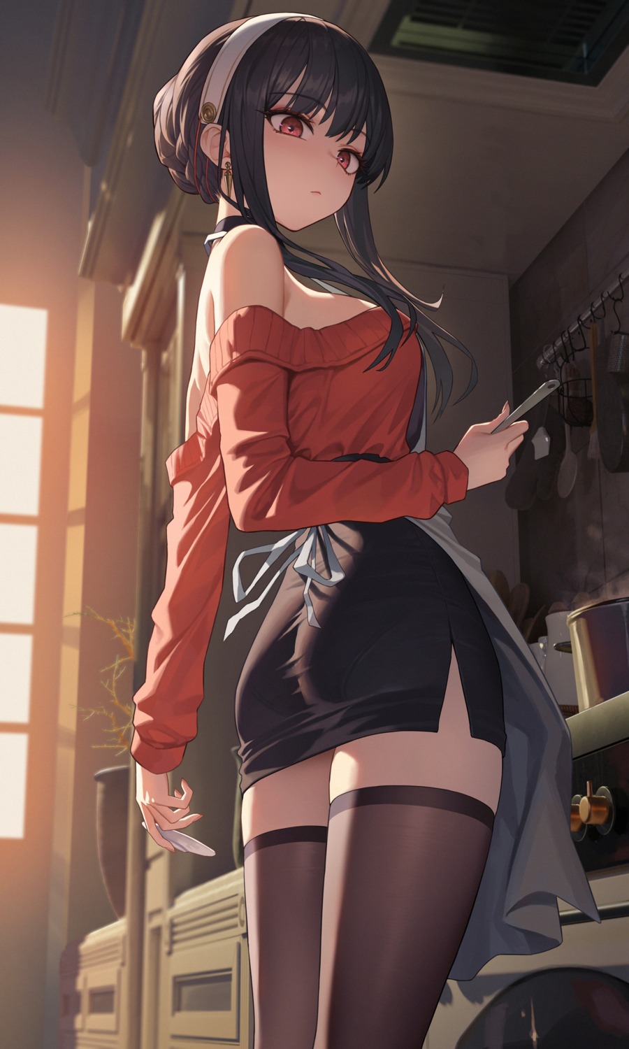 no_bra, spy_x_family, sweater, thighhighs, xzu, yor_briar