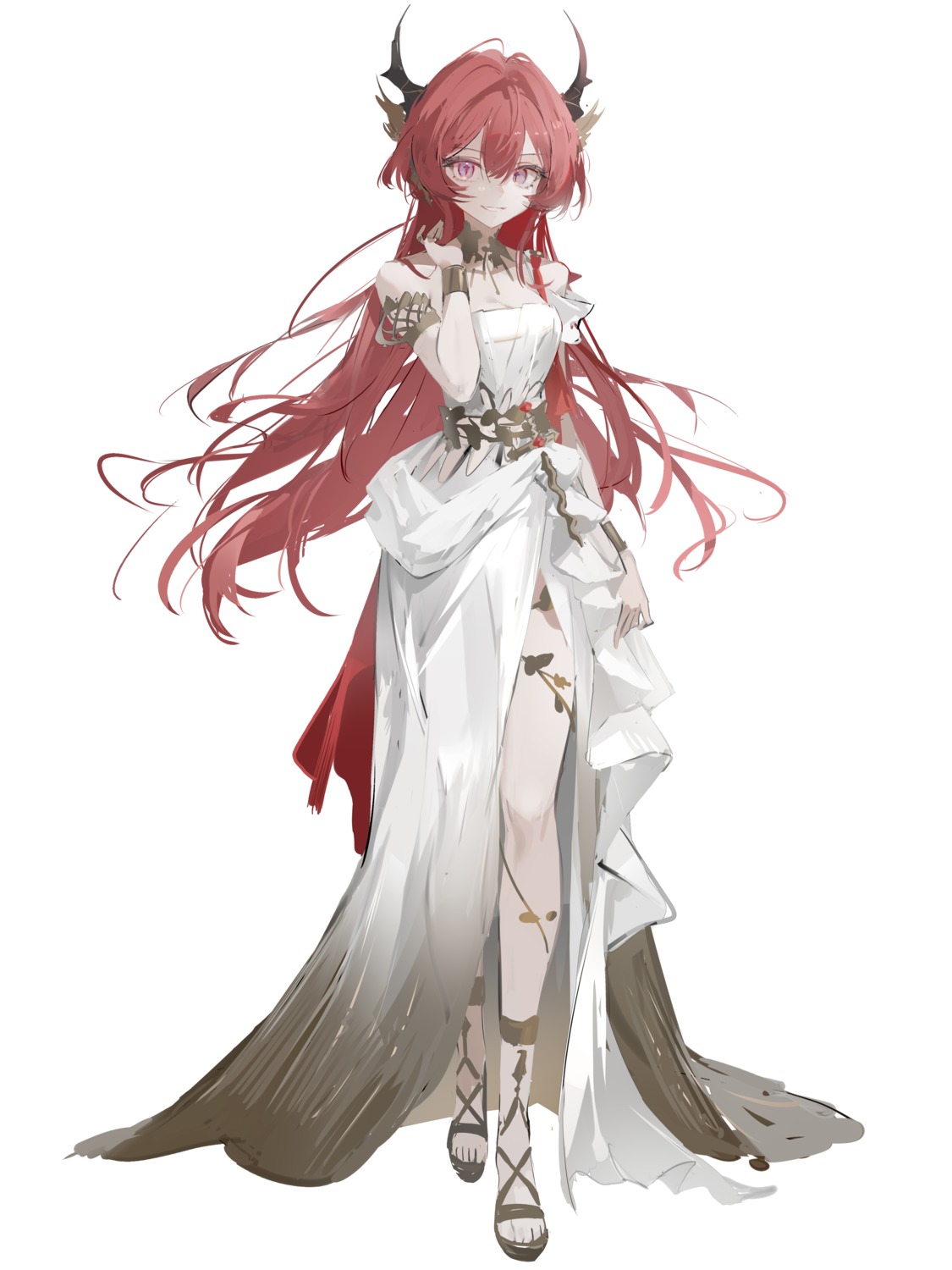 arknights, dress, horns, luozhou_pile, surtr_(arknights)