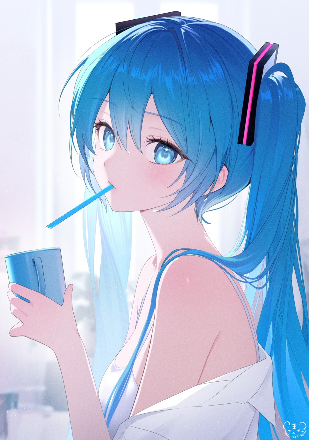dress_shirt, hatsune_miku, takimi, vocaloid