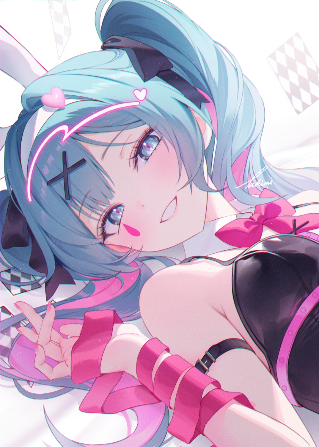 animal_ears, bunny_ears, bunny_girl, hatsune_miku, rabbit_hole_(vocaloid), takimi, tattoo, vocaloid
