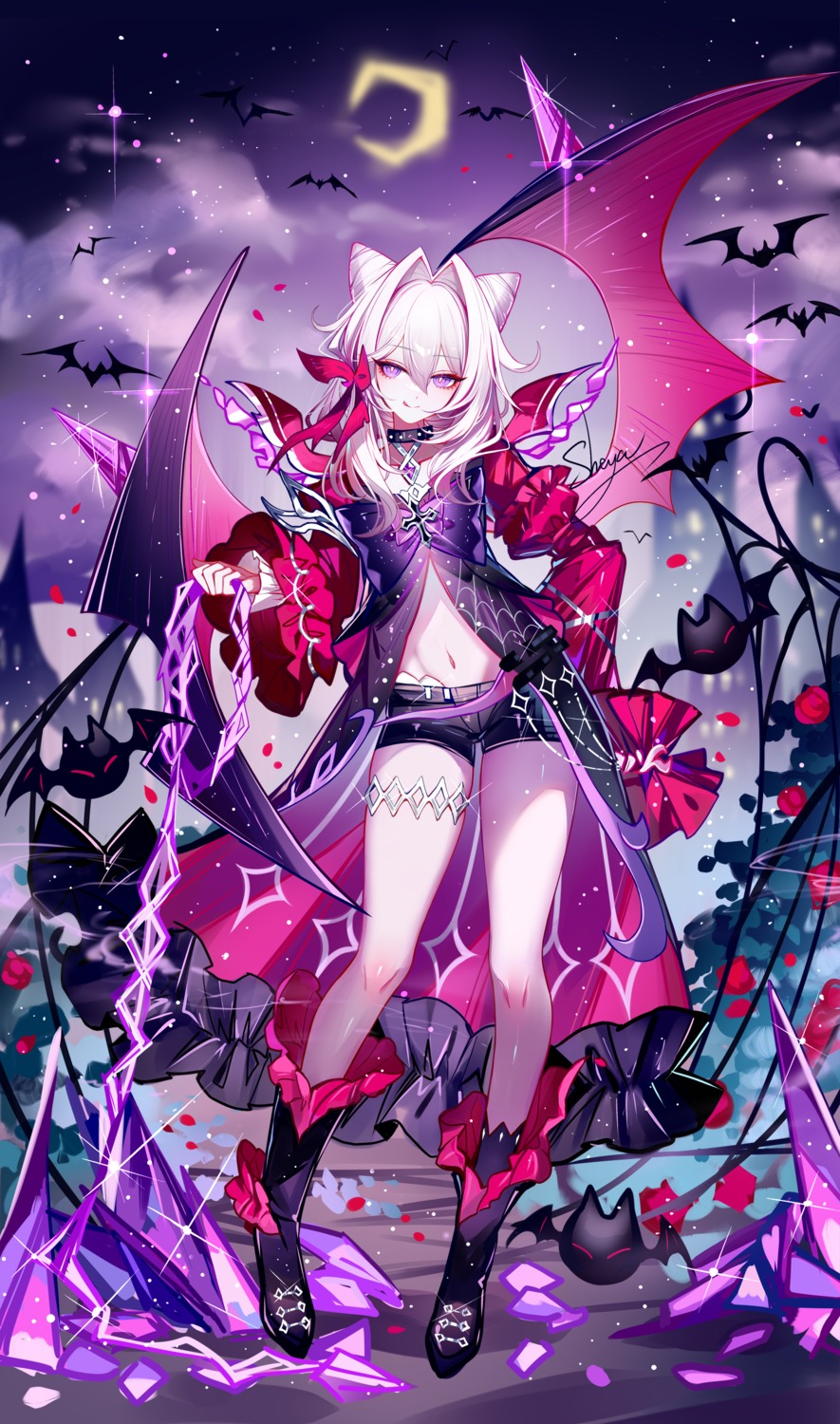 benghuai_xueyuan, garter, honkai_impact, sheya, thelema_nutriscu, weapon, wings