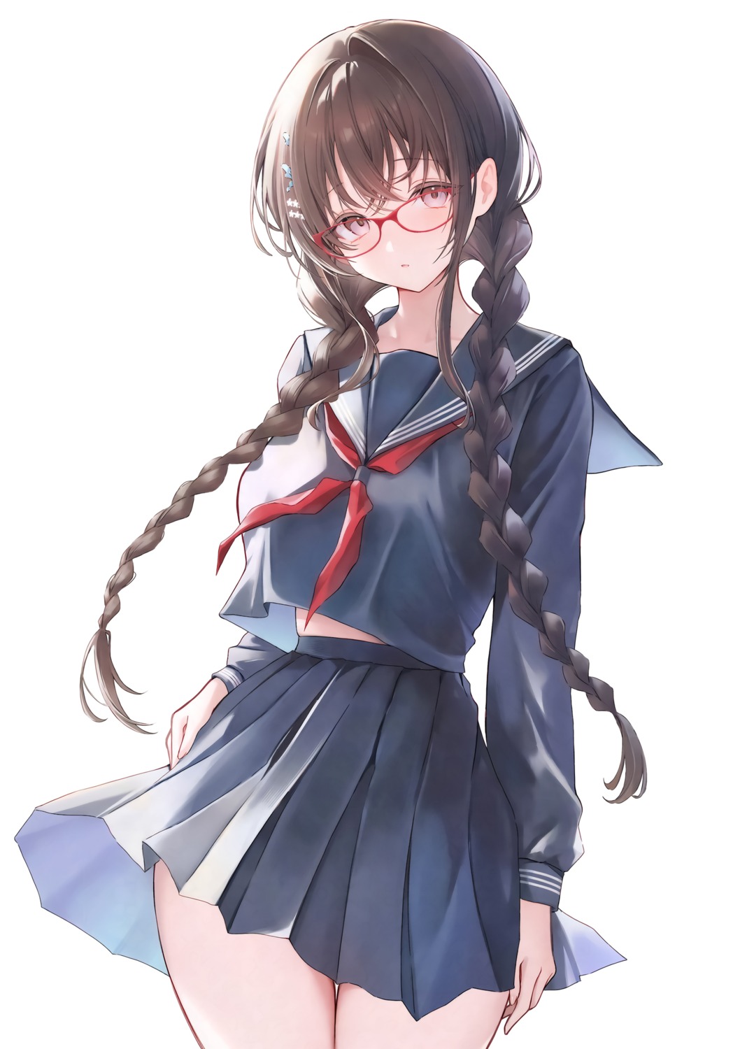 detexted, huziko, megane, seifuku, skirt_lift