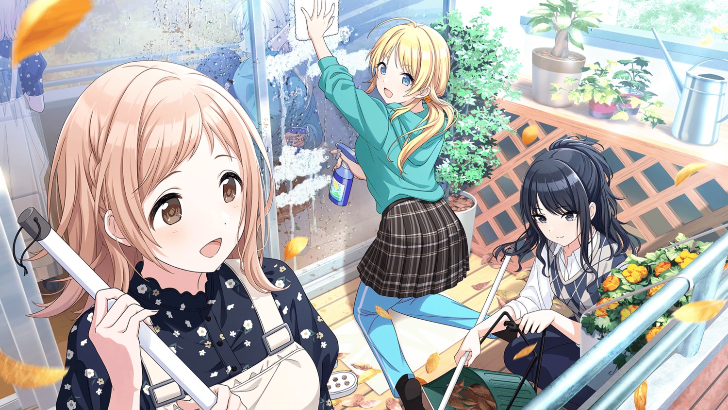 gym_uniform, hachimiya_meguru, im@ssc_kaihatsu_team, kazano_hiori, sakuragi_mano, seifuku, sweater, the_idolm@ster
