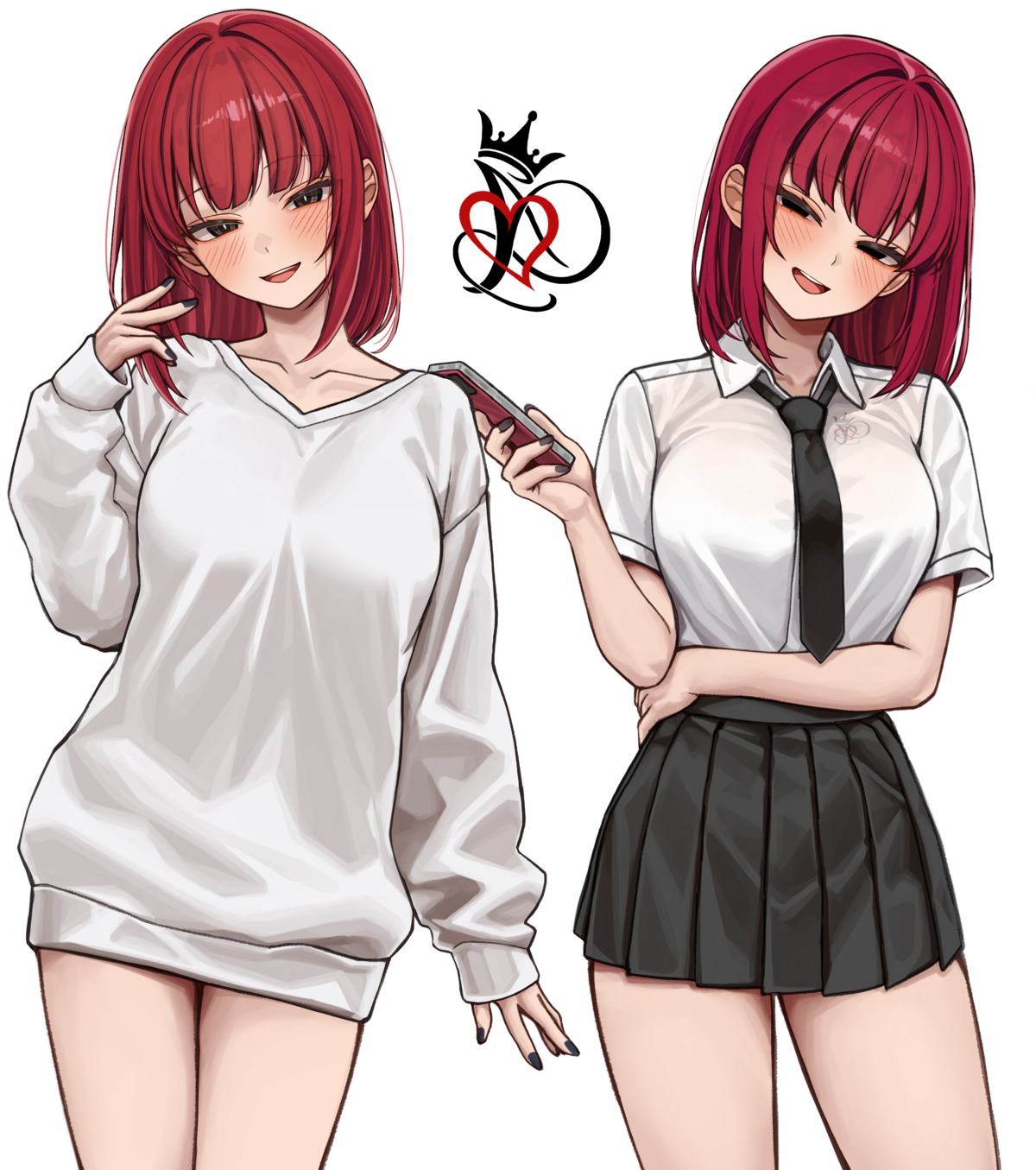 gwan-e, see_through, seifuku, sweater, tattoo
