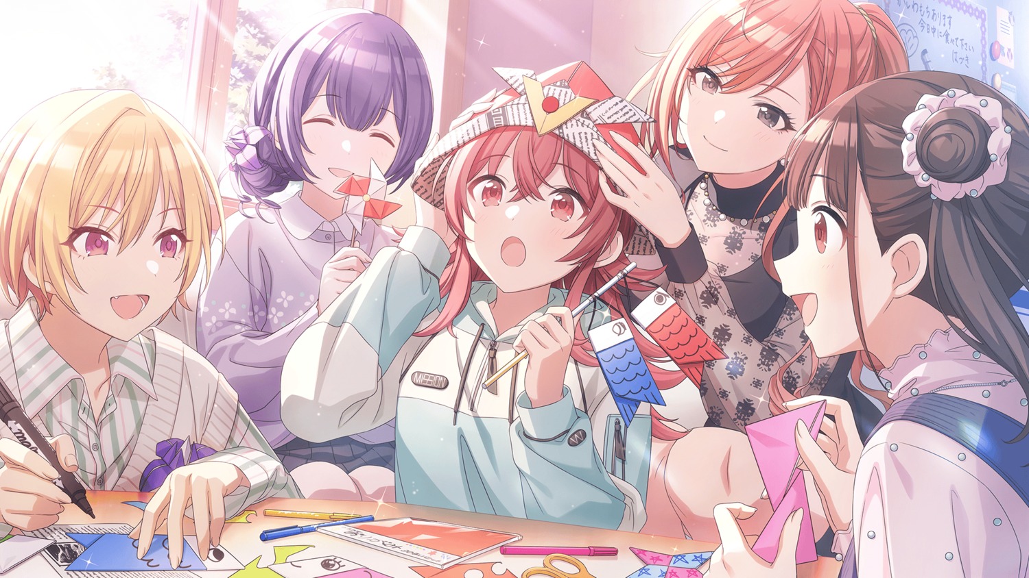 arisugawa_natsuha, im@ssc_kaihatsu_team, komiya_kaho, morino_rinze, saijou_juri, see_through, sonoda_chiyoko, sweater, the_idolm@ster, the_idolm@ster_shiny_colors, wallpaper