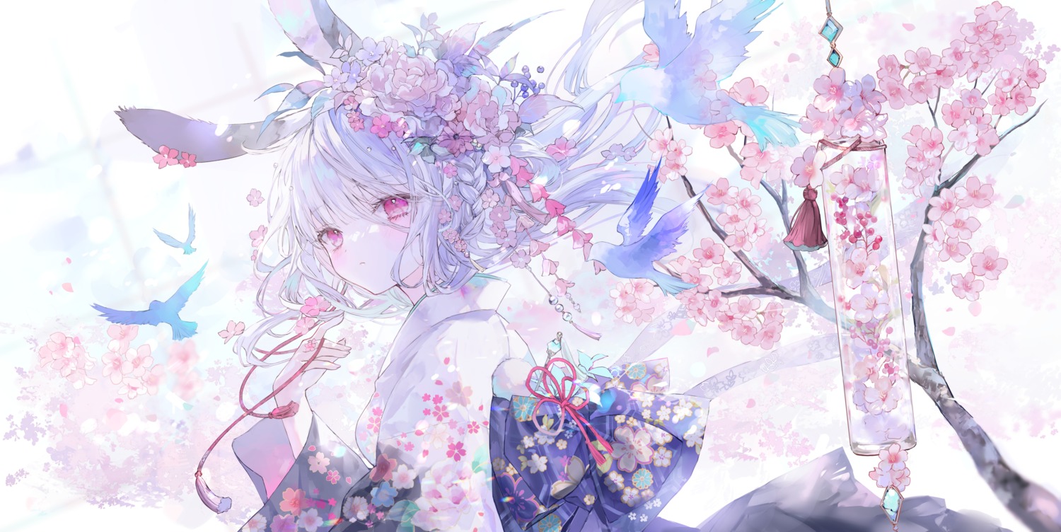 animal_ears, bunny_ears, japanese_clothes, onineko