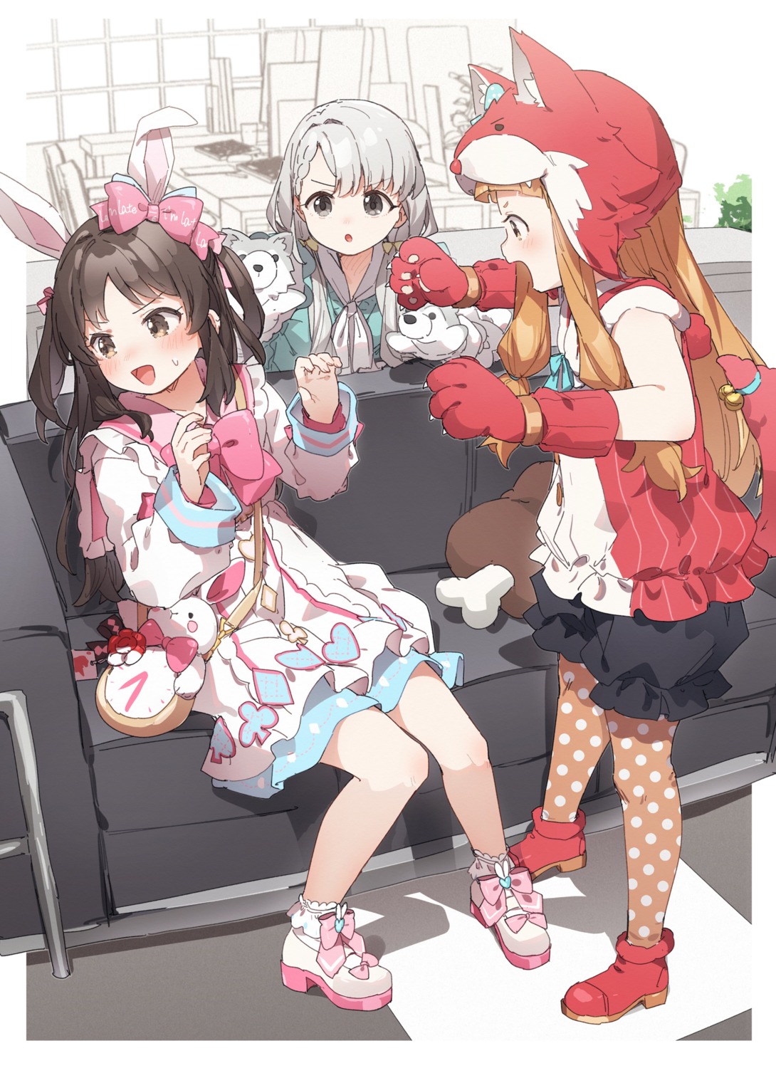 animal_ears, bloomers, bunny_ears, dress, hisakawa_nagi, ichihara_nina, kusaka_shi, pantyhose