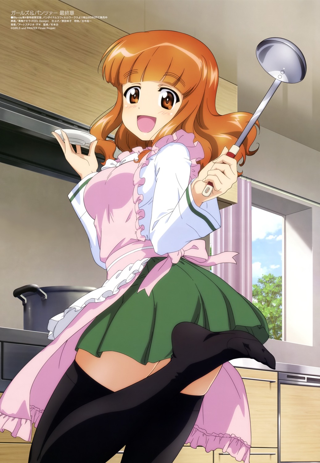 aoyagi_akira, girls_und_panzer, seifuku, skirt_lift, takebe_saori, thighhighs