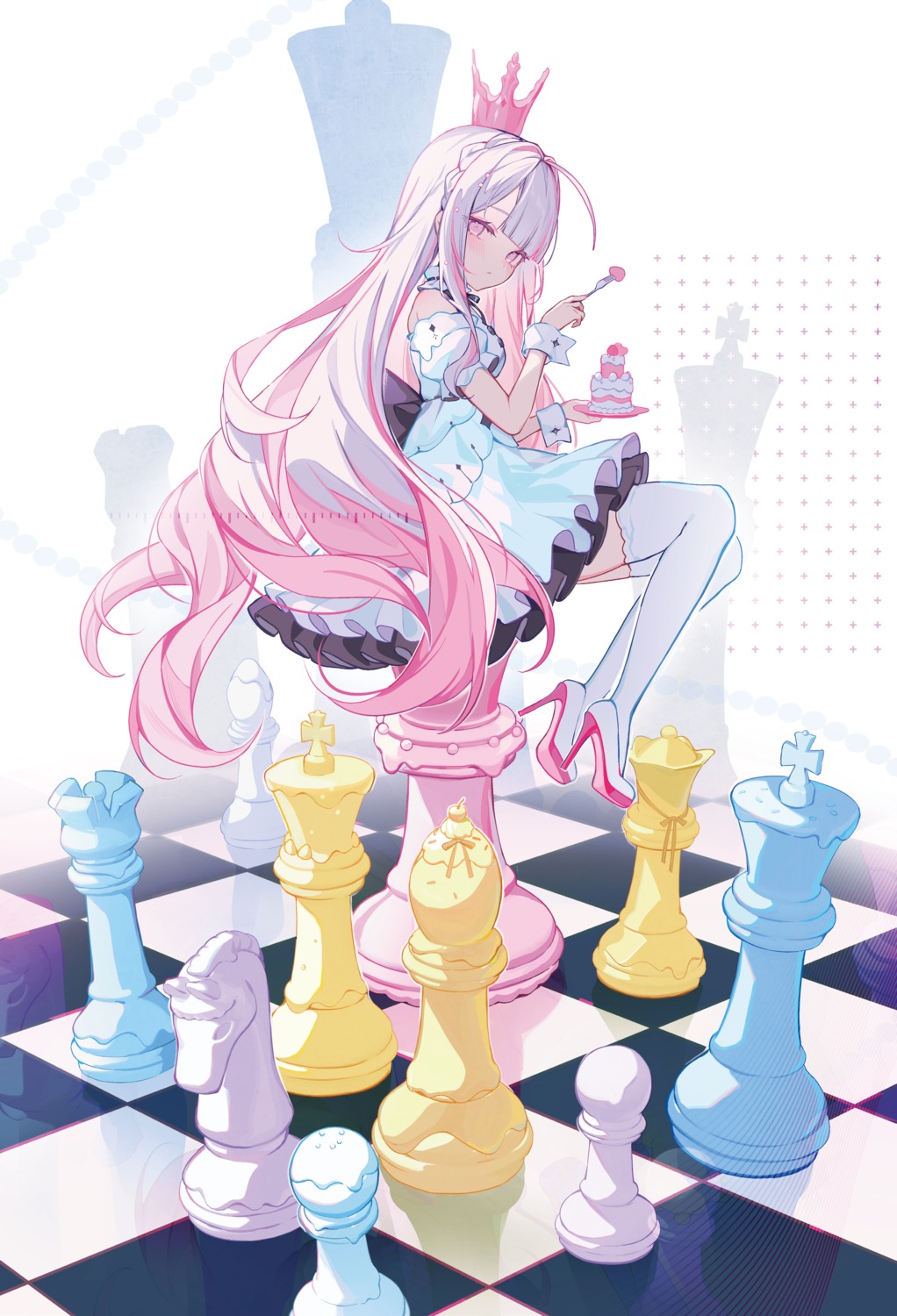 dress, heels, icomochi, thighhighs