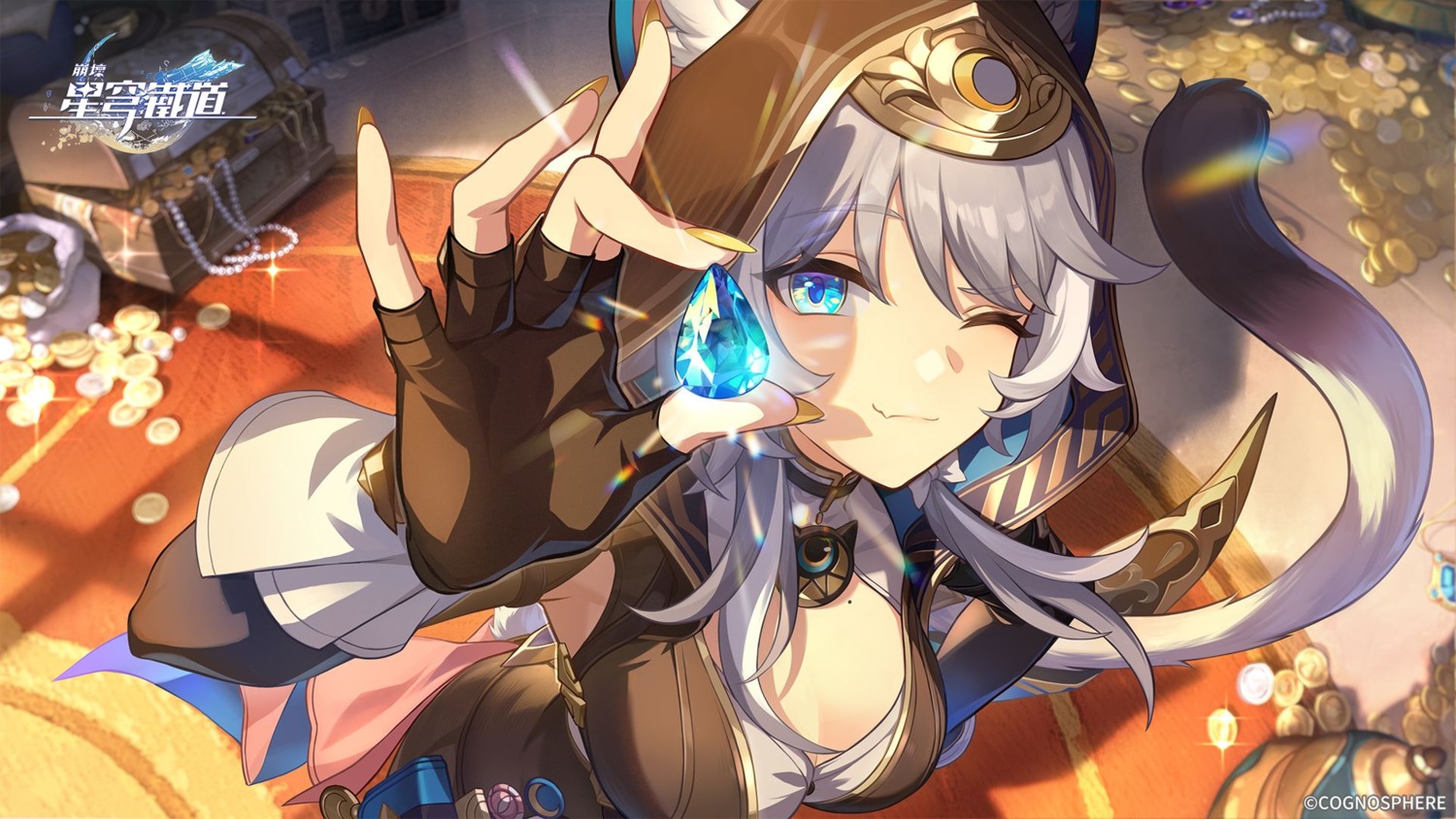 animal_ears, cipher_(honkai:_star_rail), honkai:_star_rail, nekomimi, tagme, tail, wallpaper