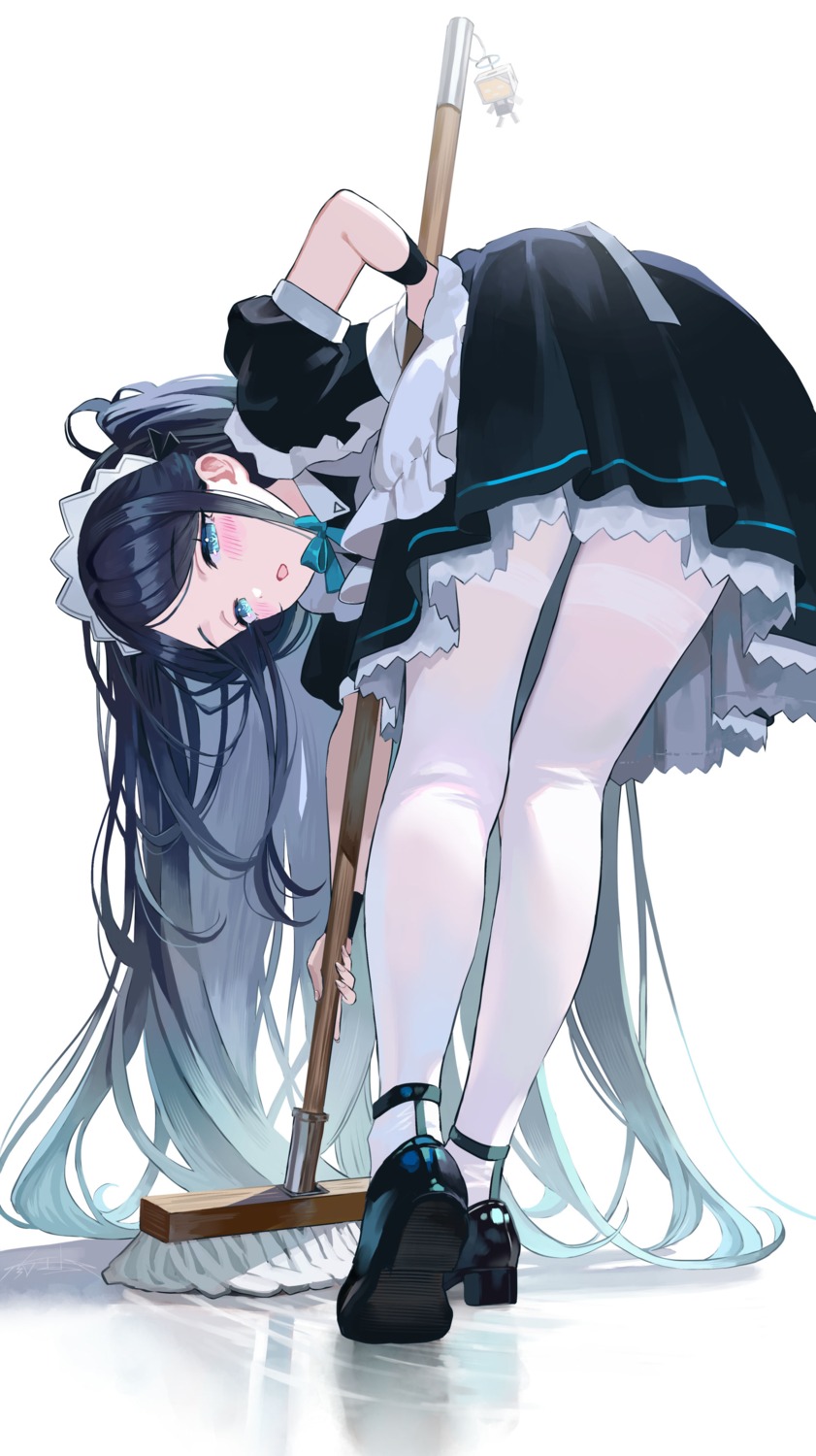 blue_archive, maid, pantyhose, tendou_aris, yumeno_yume