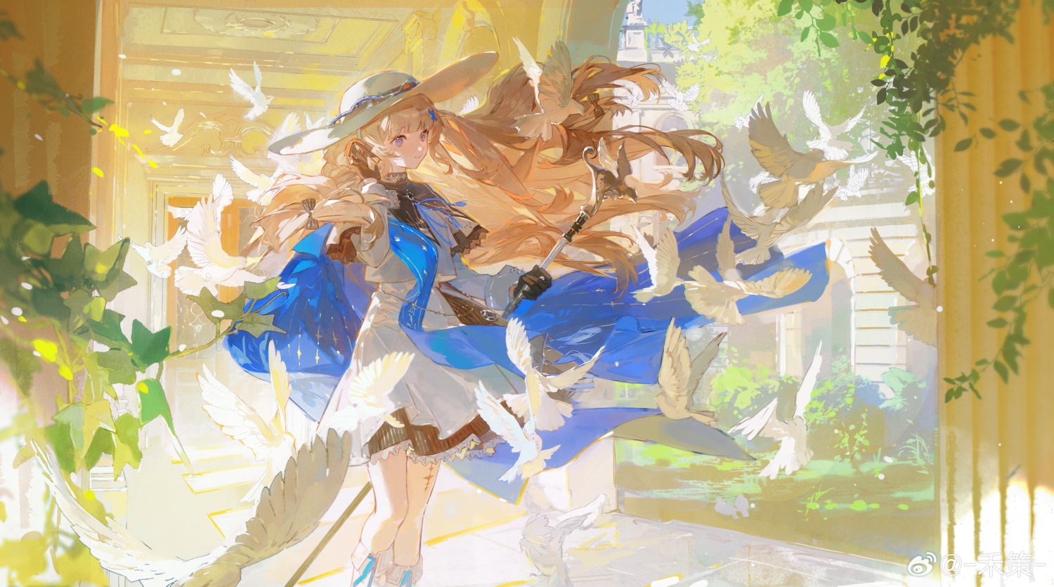 dress, noland, pantyhose, phoebe, skirt_lift, tattoo, watermark, weapon, wuthering_waves
