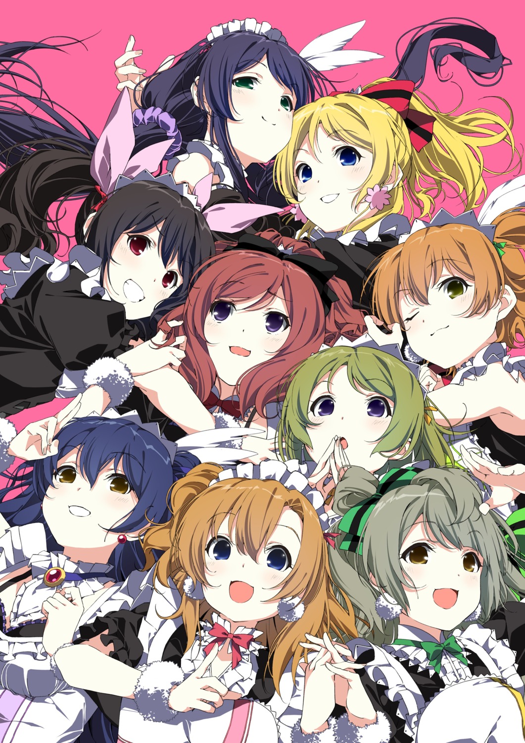 ayase_eli, hoshizora_rin, insomnia, koizumi_hanayo, kousaka_honoka, love_live!, love_live!_(series), maid
