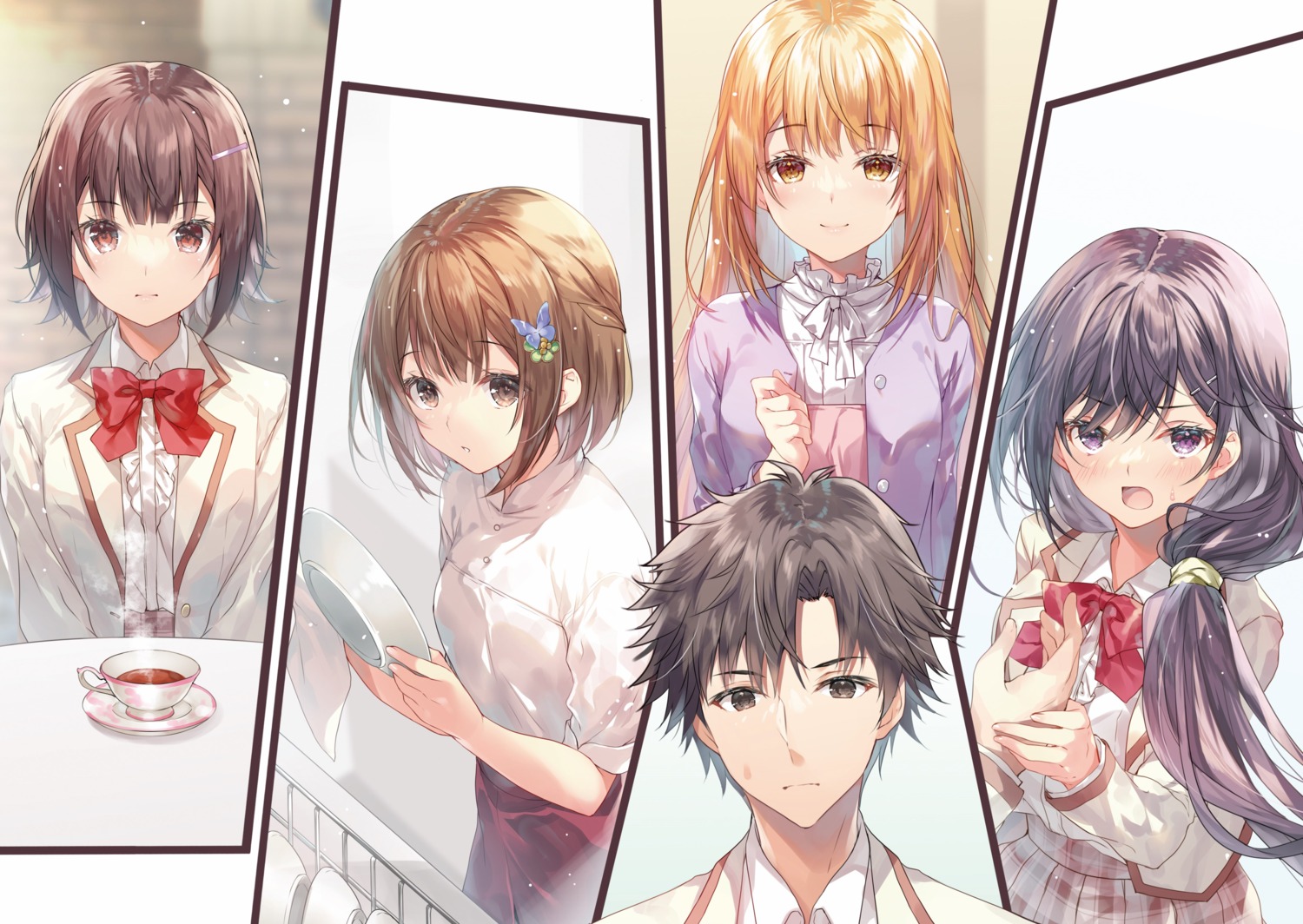 asahi_karen, hirano_yuri, konohana_hinako, miwabe_sakura, miyakojima_narika, saijo_no_osewa, seifuku, tomonari_itsuki