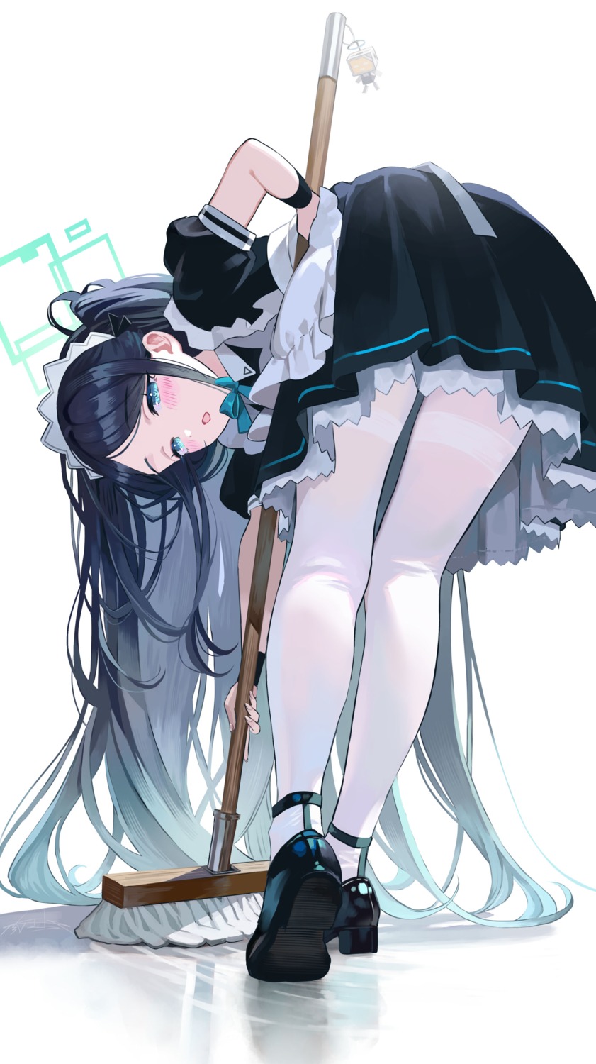 artist_revision, blue_archive, halo, maid, pantyhose, tendou_aris, yumeno_yume