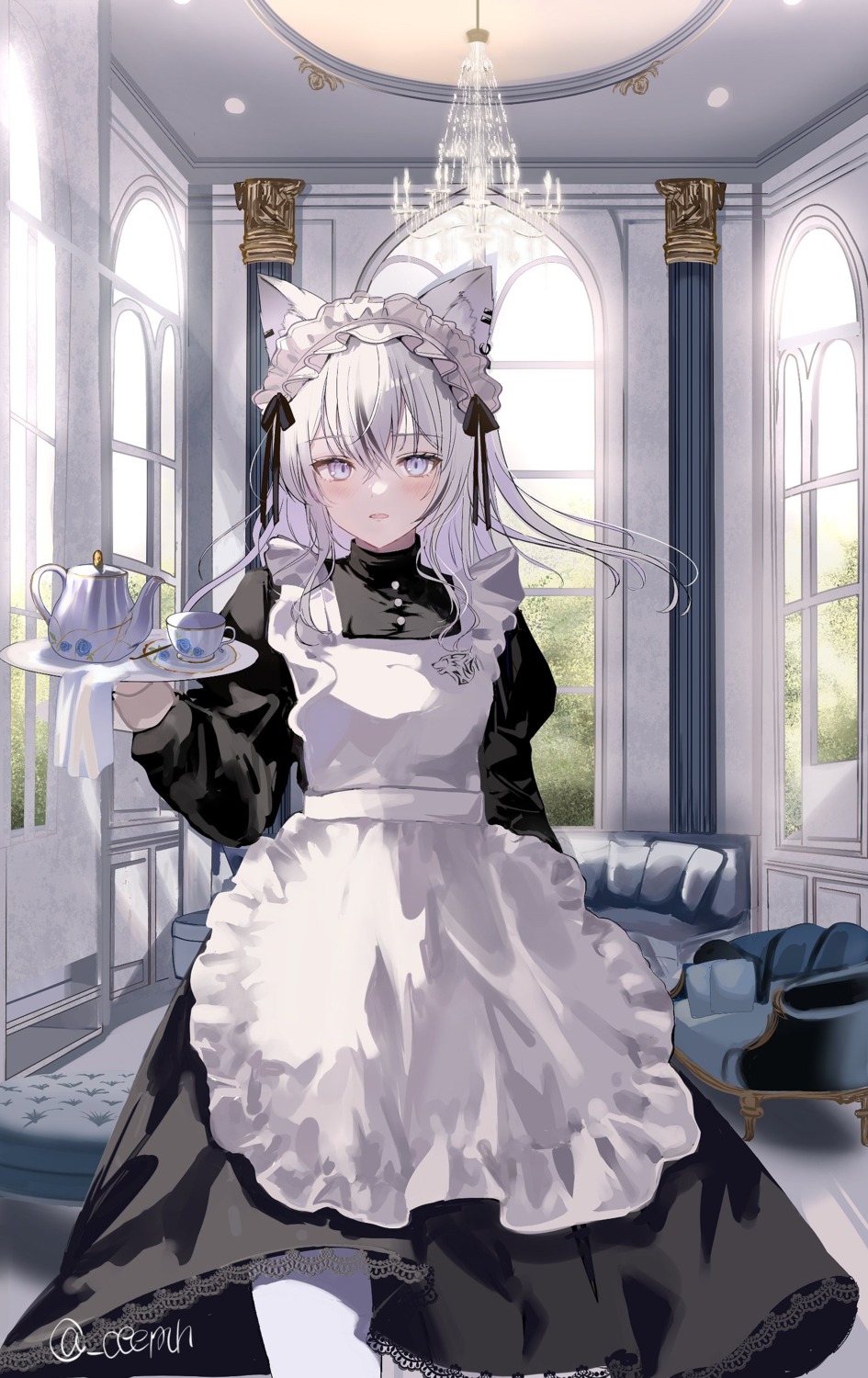 animal_ears, cem, indie_virtual_youtuber, maid, mochita_ren