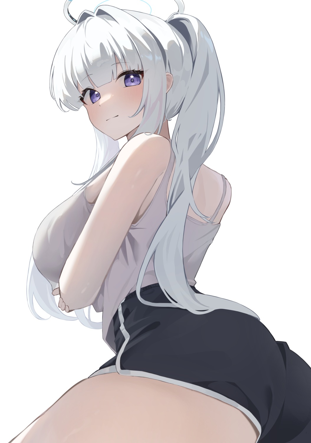 ass, blue_archive, breast_hold, halo, k_cyp, ushio_noa