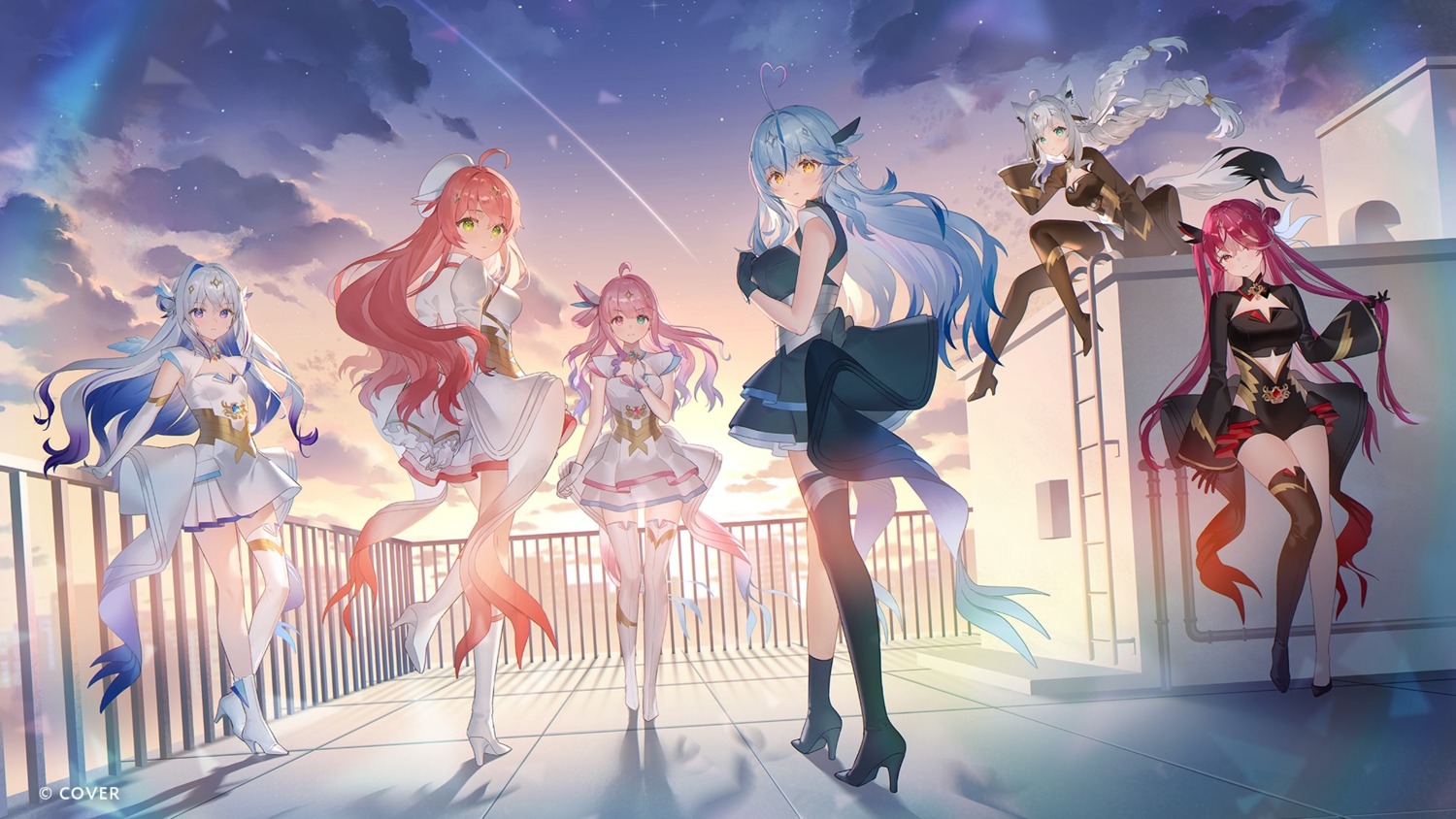 amane_kanata, animal_ears, elf, heels, heterochromia, himemori_luna, hololive, hololive_gamers