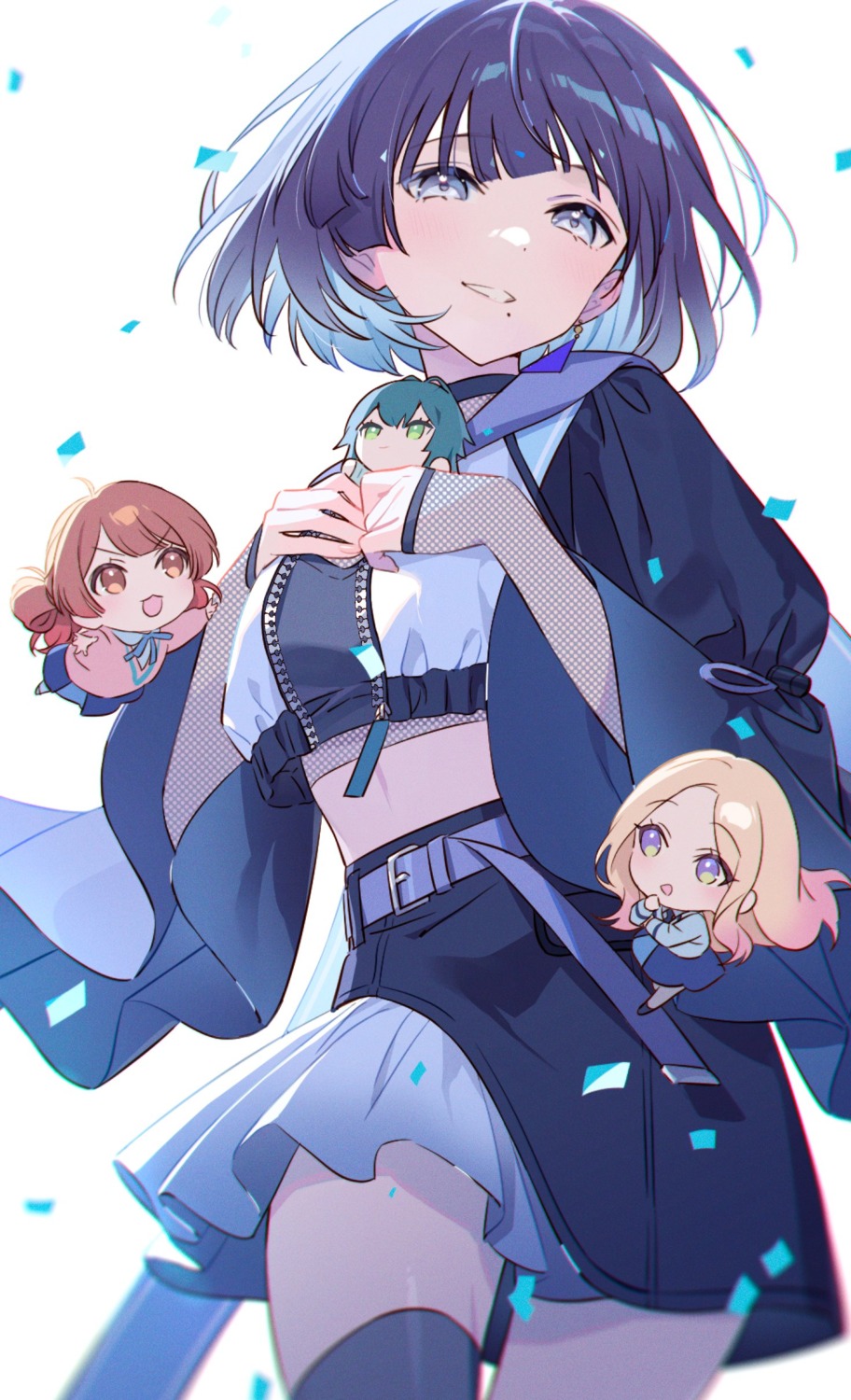 chibi, fishnets, gakuen_idolm@ster, hanami_ume, hataya_misuzu, hechima, juuou_sena, seifuku