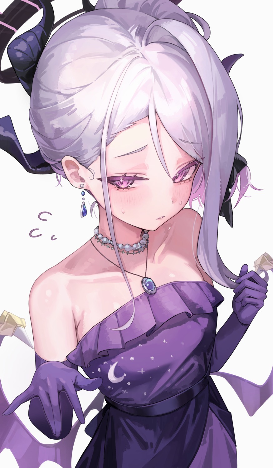 blue_archive, devil, dress, halo, horns, jun_daniell, no_bra, sorasaki_hina, wings