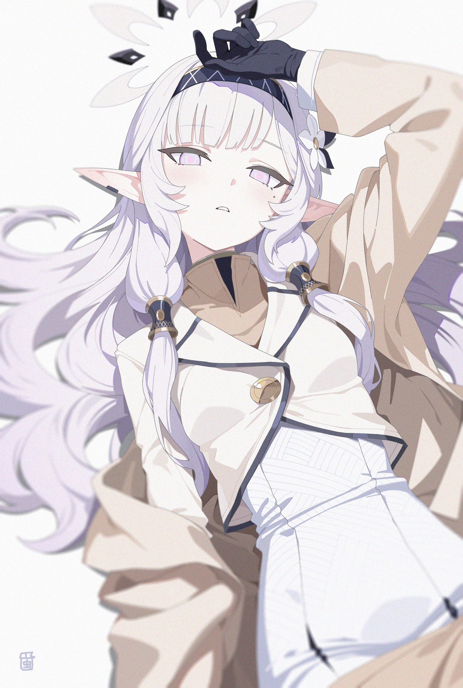 akeboshi_himari, blue_archive, halo, lamser, pointy_ears, uniform