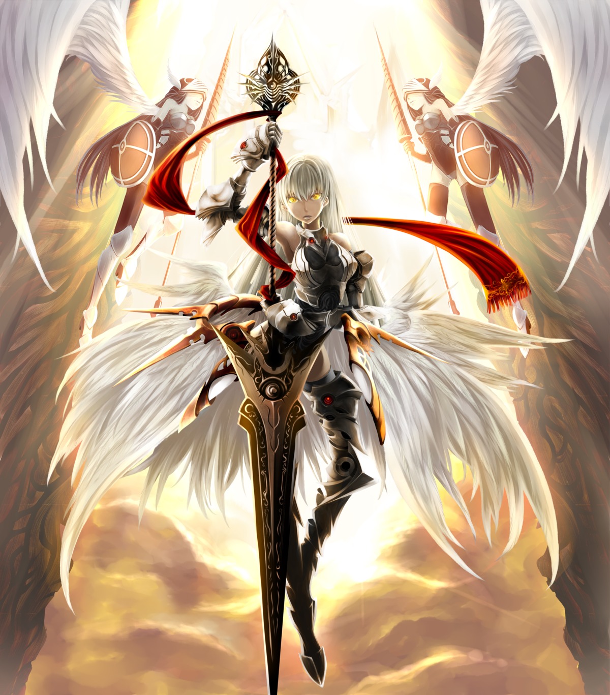 armor, lord_of_vermilion, sword, wings, yukimitsu